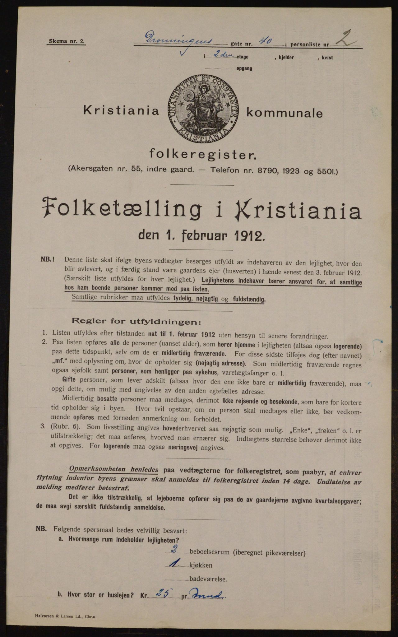 OBA, Kommunal folketelling 1.2.1912 for Kristiania, 1912, s. 17331