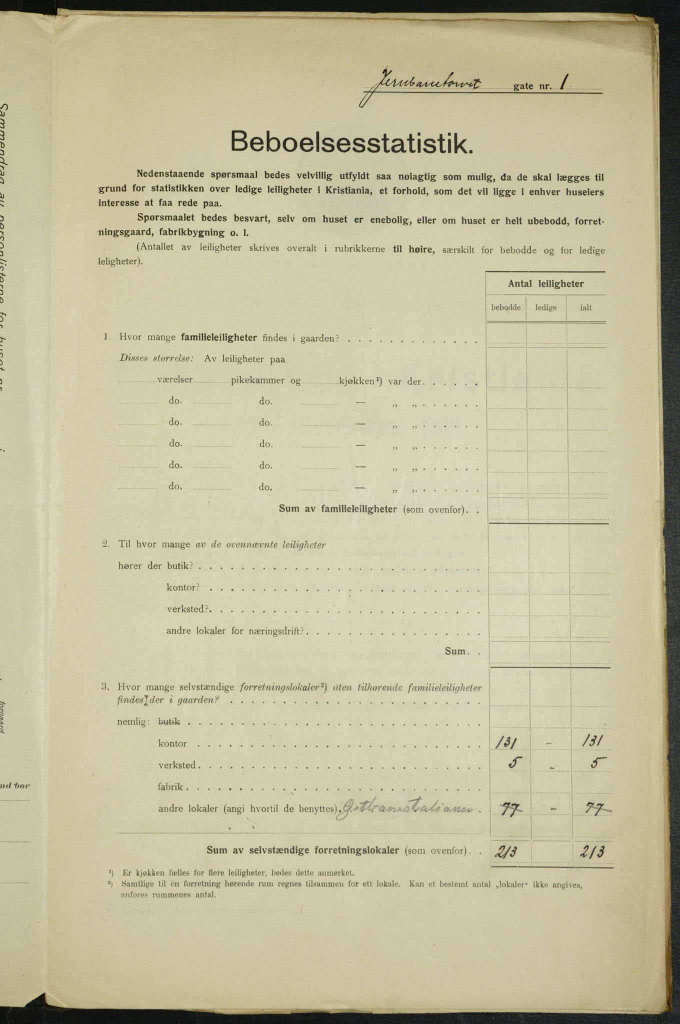 OBA, Kommunal folketelling 1.2.1915 for Kristiania, 1915, s. 46461