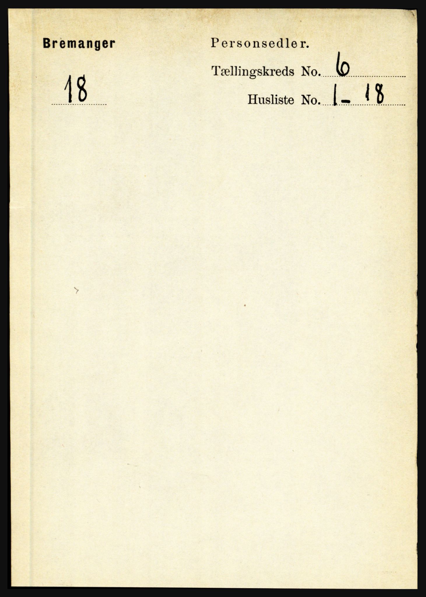 RA, Folketelling 1891 for 1438 Bremanger herred, 1891, s. 2364