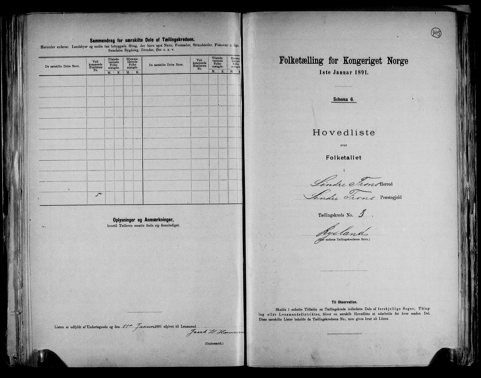 RA, Folketelling 1891 for 0519 Sør-Fron herred, 1891, s. 8