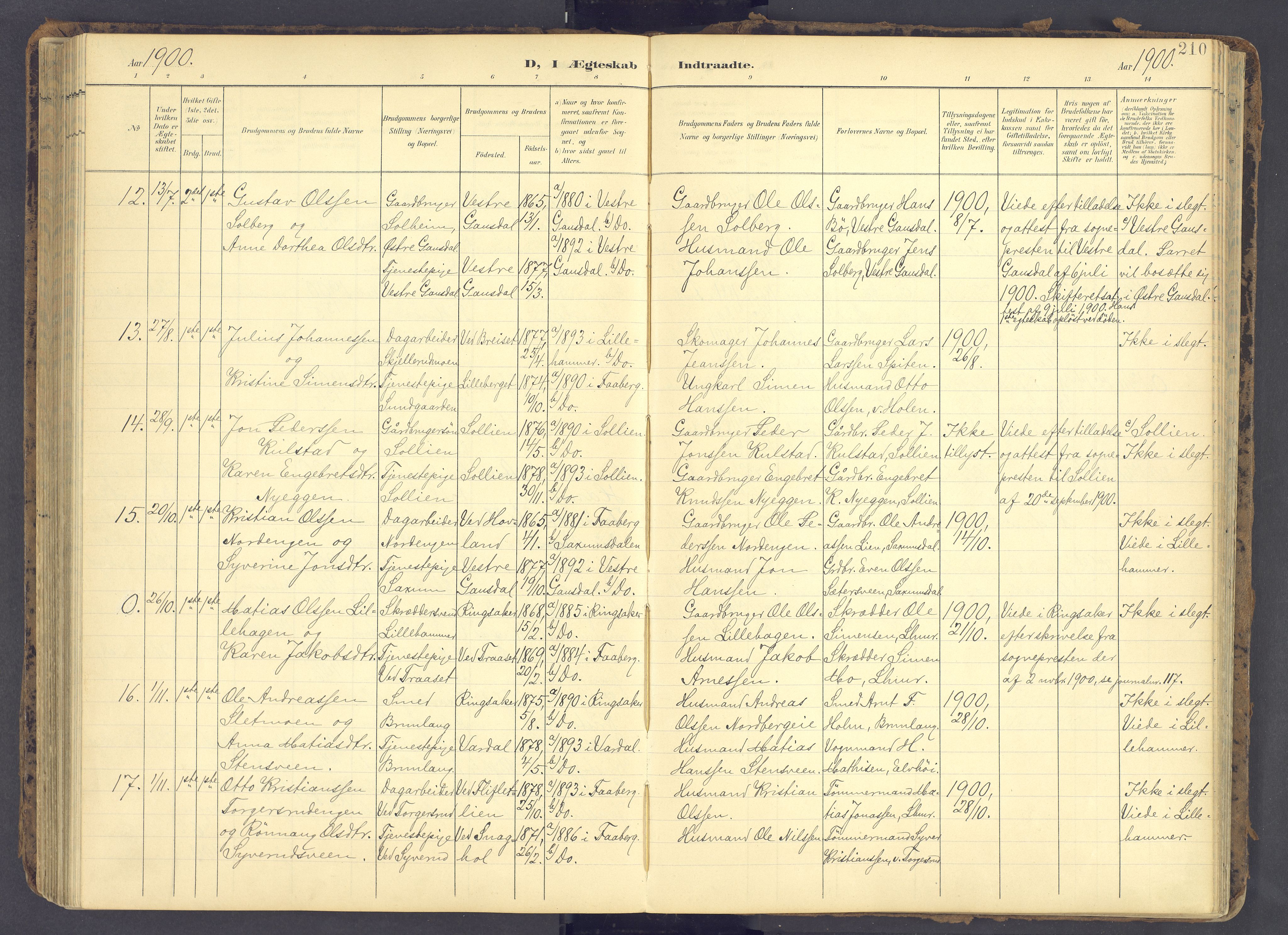 Fåberg prestekontor, AV/SAH-PREST-086/H/Ha/Haa/L0012: Ministerialbok nr. 12, 1899-1915, s. 210