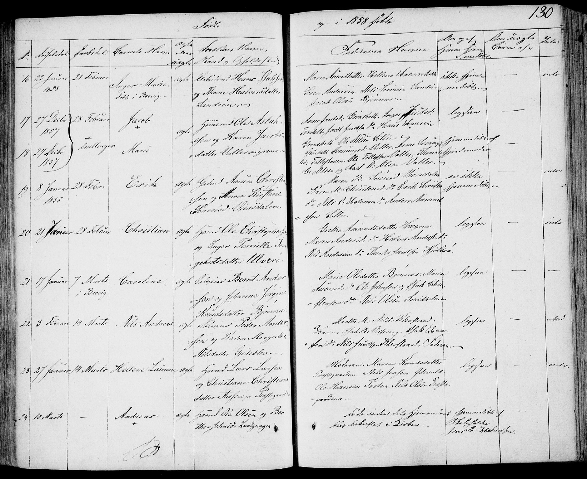 Eidanger kirkebøker, SAKO/A-261/F/Fa/L0008: Ministerialbok nr. 8, 1831-1858, s. 130