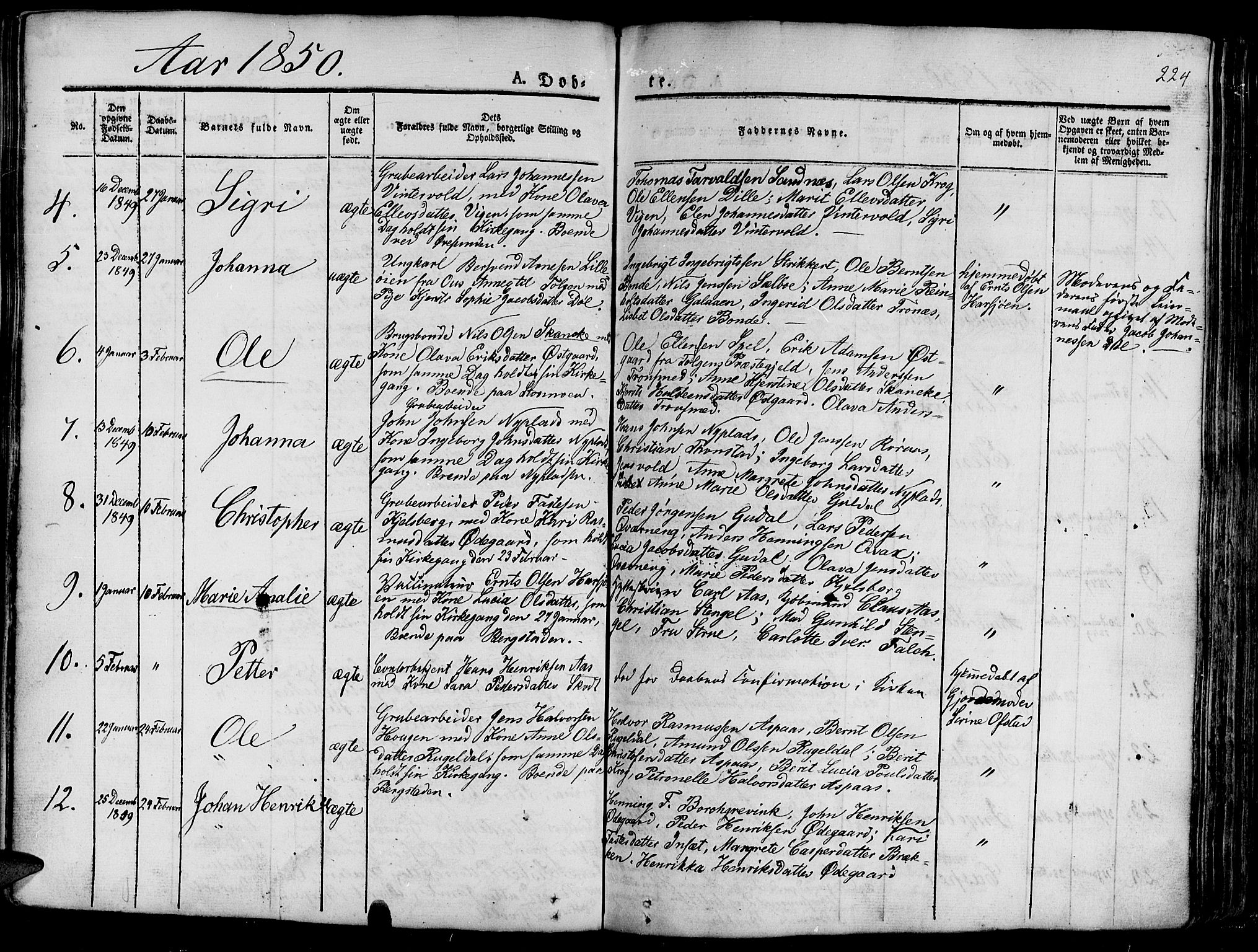 Ministerialprotokoller, klokkerbøker og fødselsregistre - Sør-Trøndelag, SAT/A-1456/681/L0938: Klokkerbok nr. 681C02, 1829-1879, s. 224