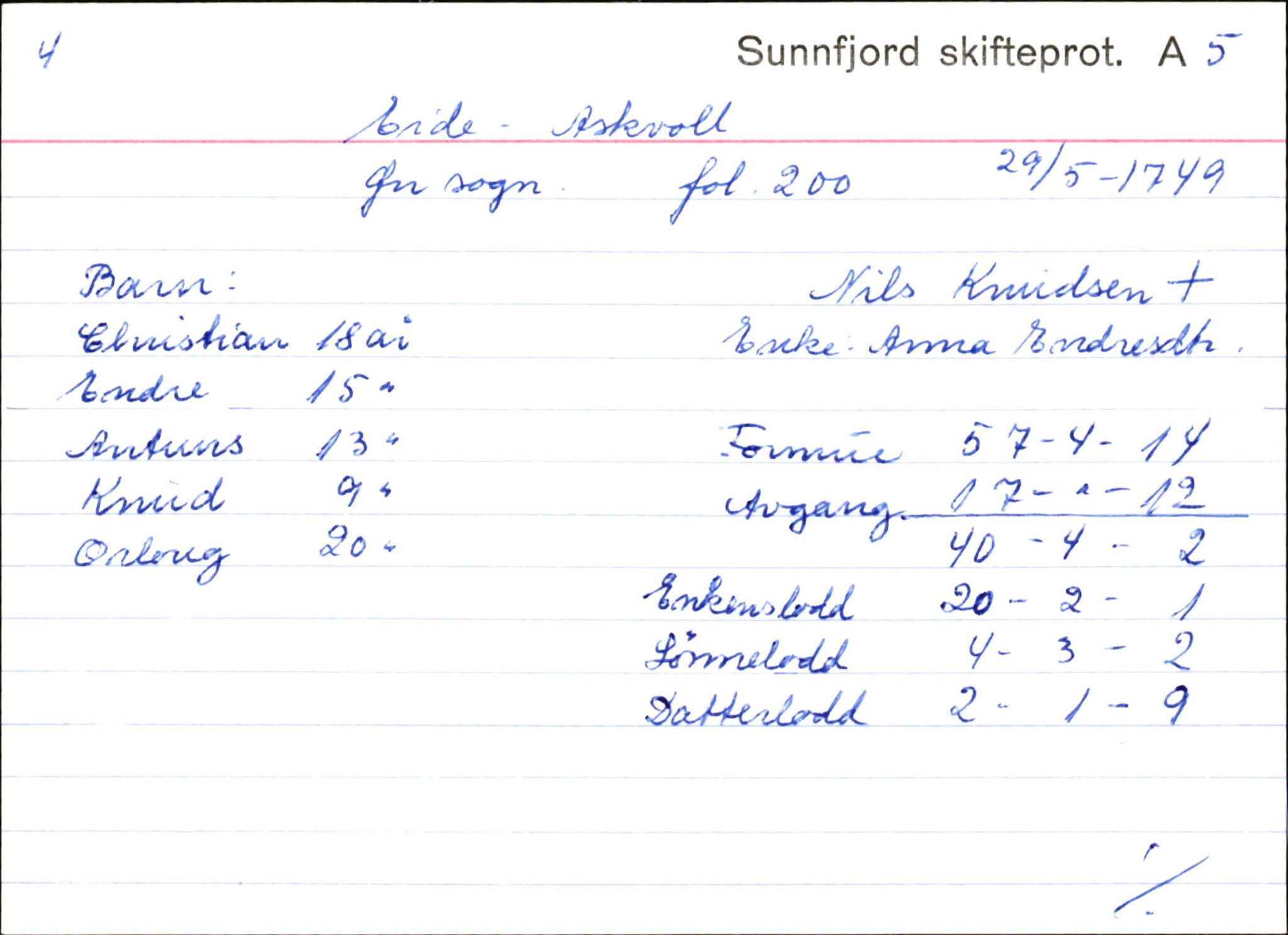 Skiftekort ved Statsarkivet i Bergen, SAB/SKIFTEKORT/003/L0003: Skifteprotokoll nr. 4-5, 1737-1751, s. 426