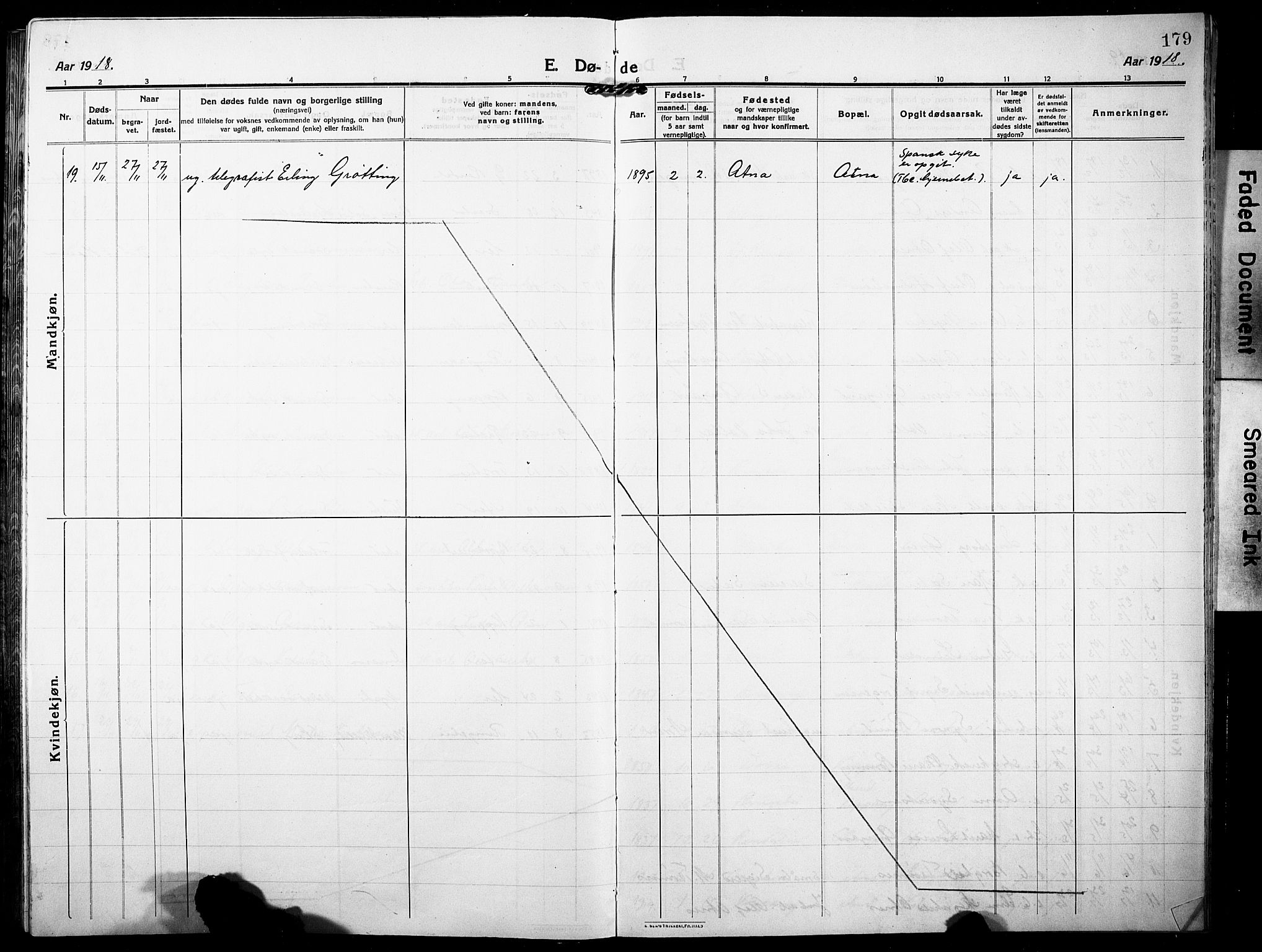 Stor-Elvdal prestekontor, AV/SAH-PREST-052/H/Ha/Hab/L0005: Klokkerbok nr. 5, 1913-1932, s. 179