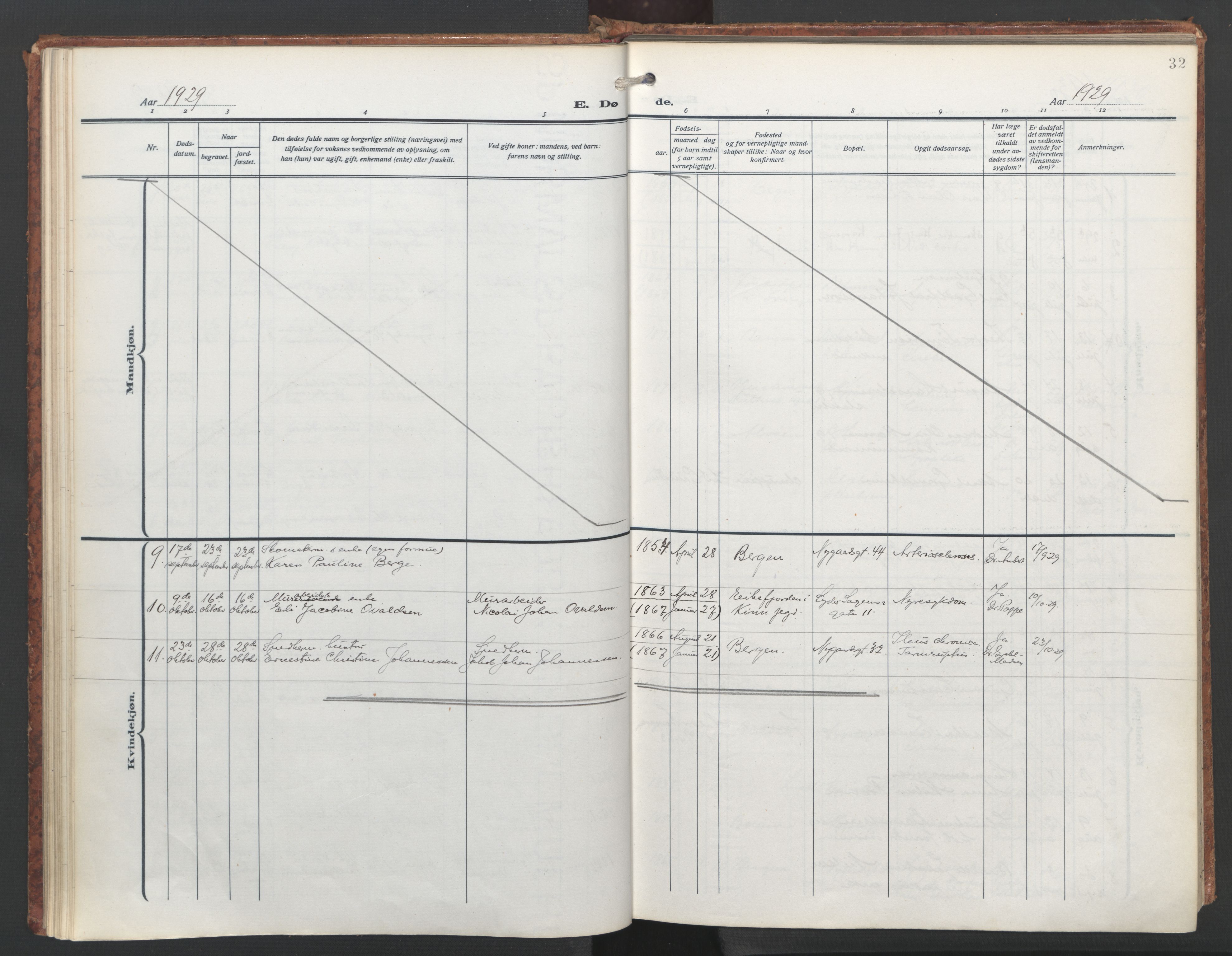 St. Jacob sokneprestembete, AV/SAB-A-78001/H/Haa/L0009: Ministerialbok nr. D 1, 1917-1972, s. 32