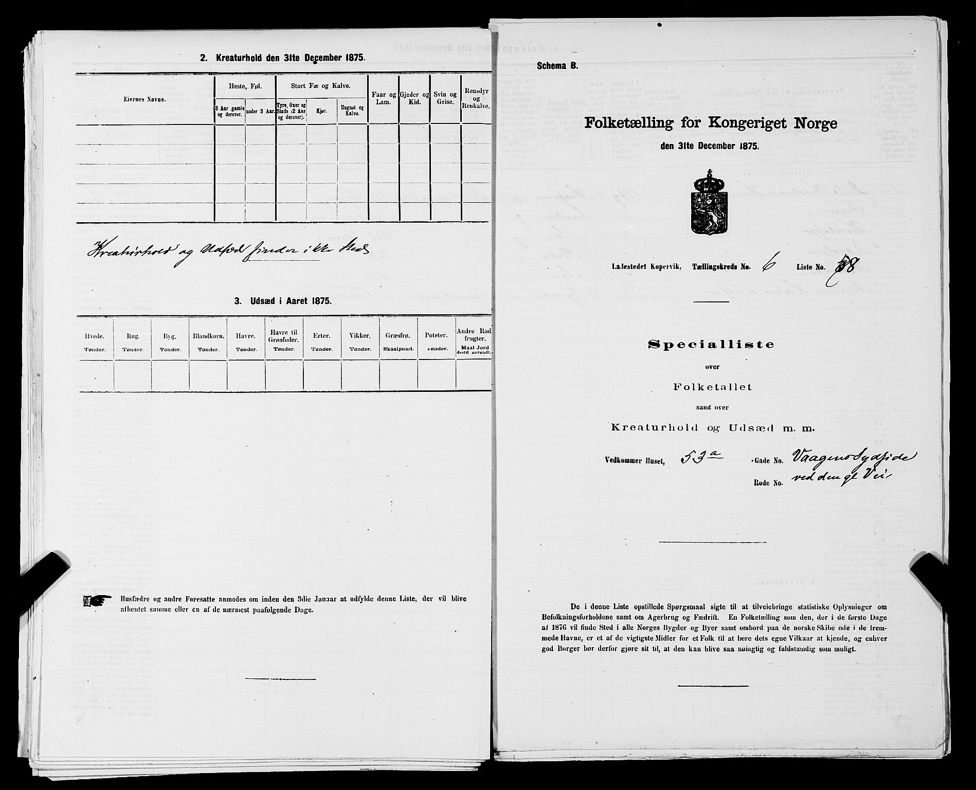 SAST, Folketelling 1875 for 1105B Avaldsnes prestegjeld, Kopervik ladested, 1875, s. 114