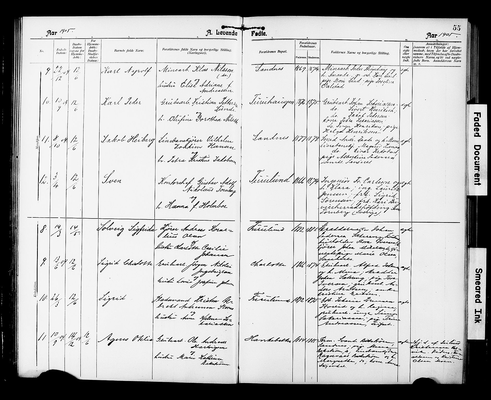 Ministerialprotokoller, klokkerbøker og fødselsregistre - Nordland, AV/SAT-A-1459/850/L0709: Ministerialbok nr. 850A01, 1899-1909, s. 55