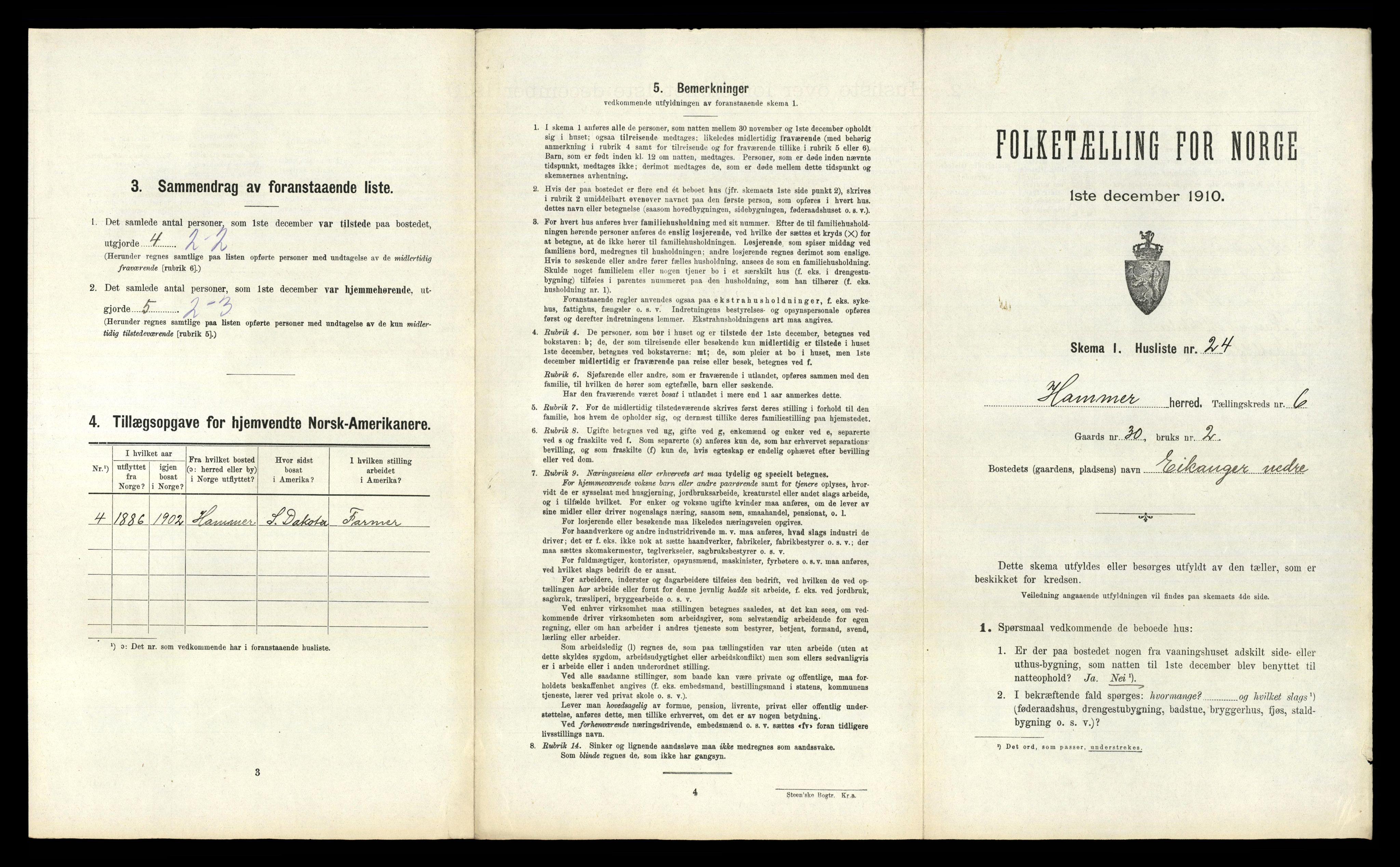 RA, Folketelling 1910 for 1254 Hamre herred, 1910, s. 388