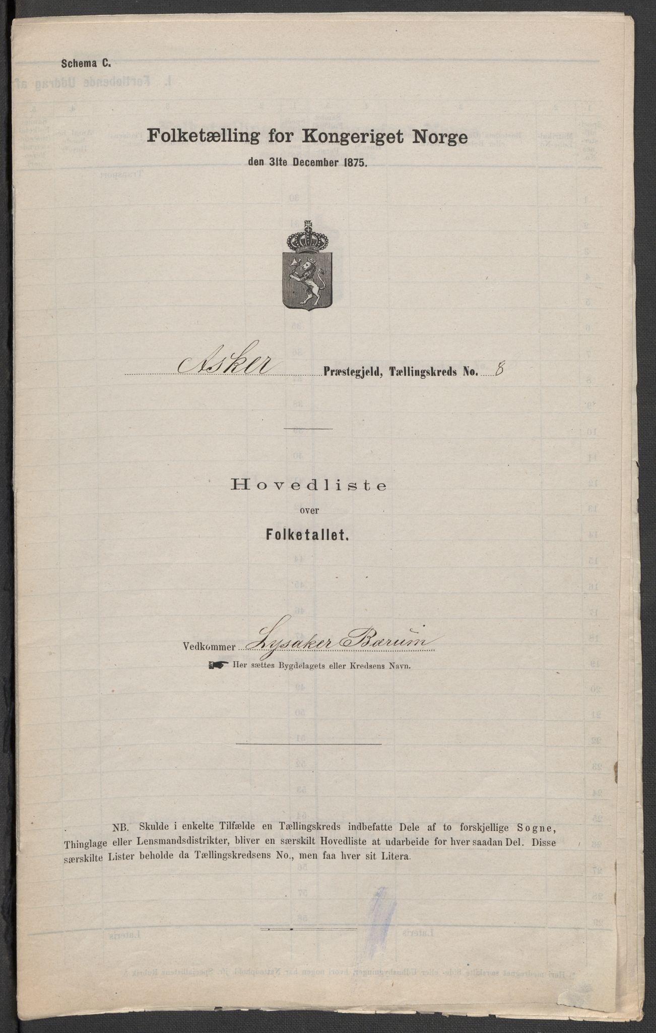 RA, Folketelling 1875 for 0220P Asker prestegjeld, 1875, s. 37