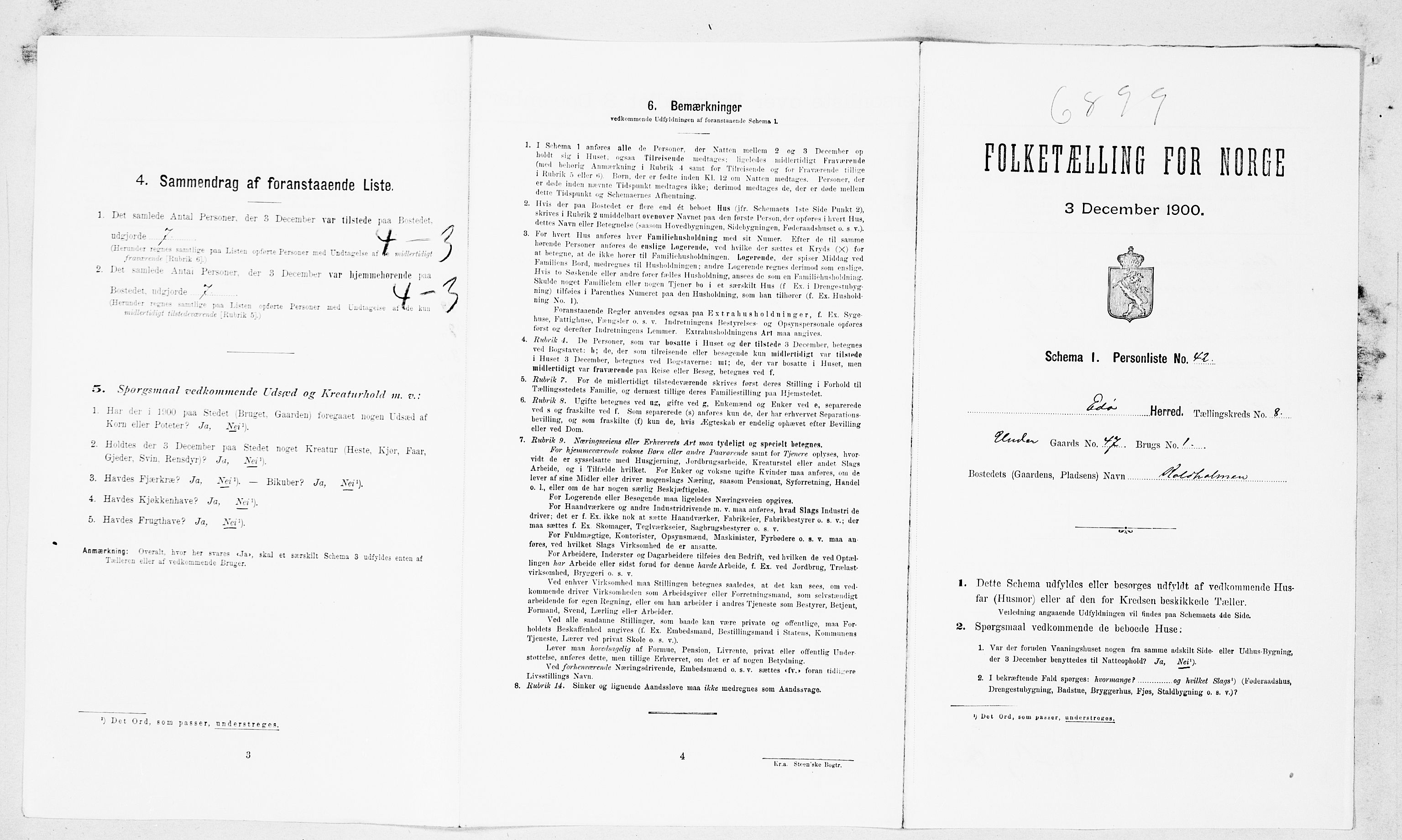 SAT, Folketelling 1900 for 1573 Edøy herred, 1900, s. 718