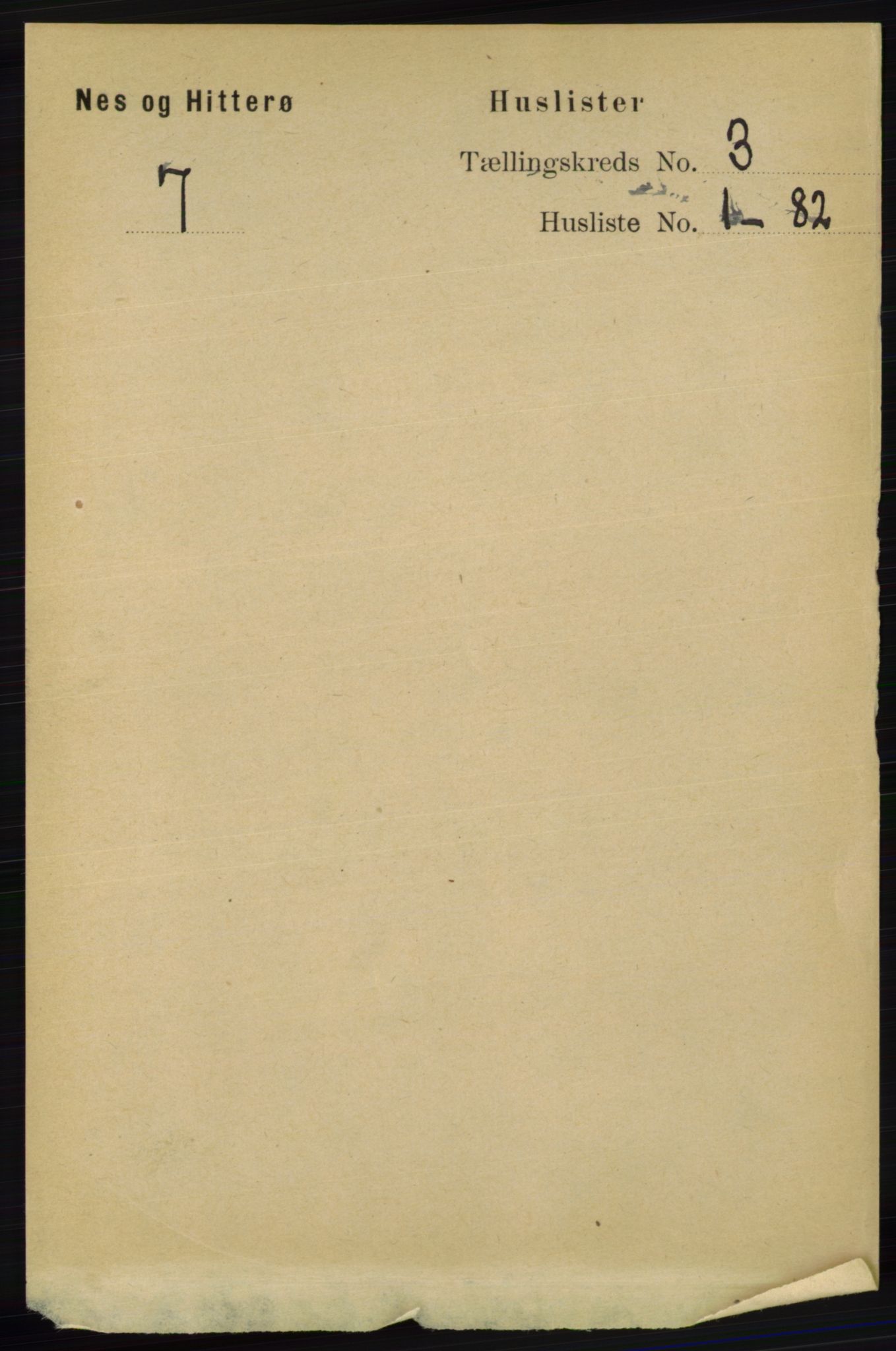 RA, Folketelling 1891 for 1043 Hidra og Nes herred, 1891, s. 833