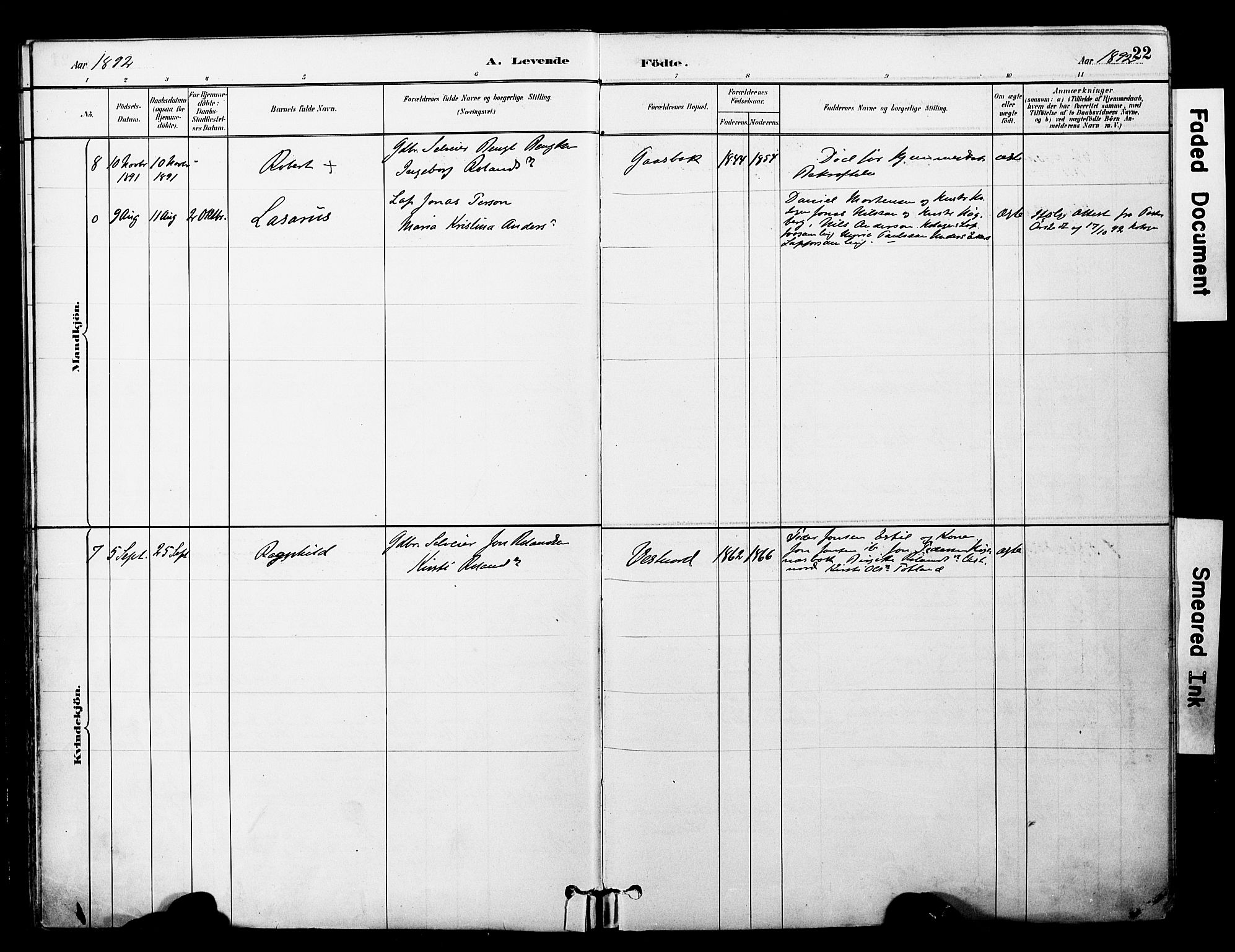 Ministerialprotokoller, klokkerbøker og fødselsregistre - Nord-Trøndelag, SAT/A-1458/757/L0505: Ministerialbok nr. 757A01, 1882-1904, s. 22