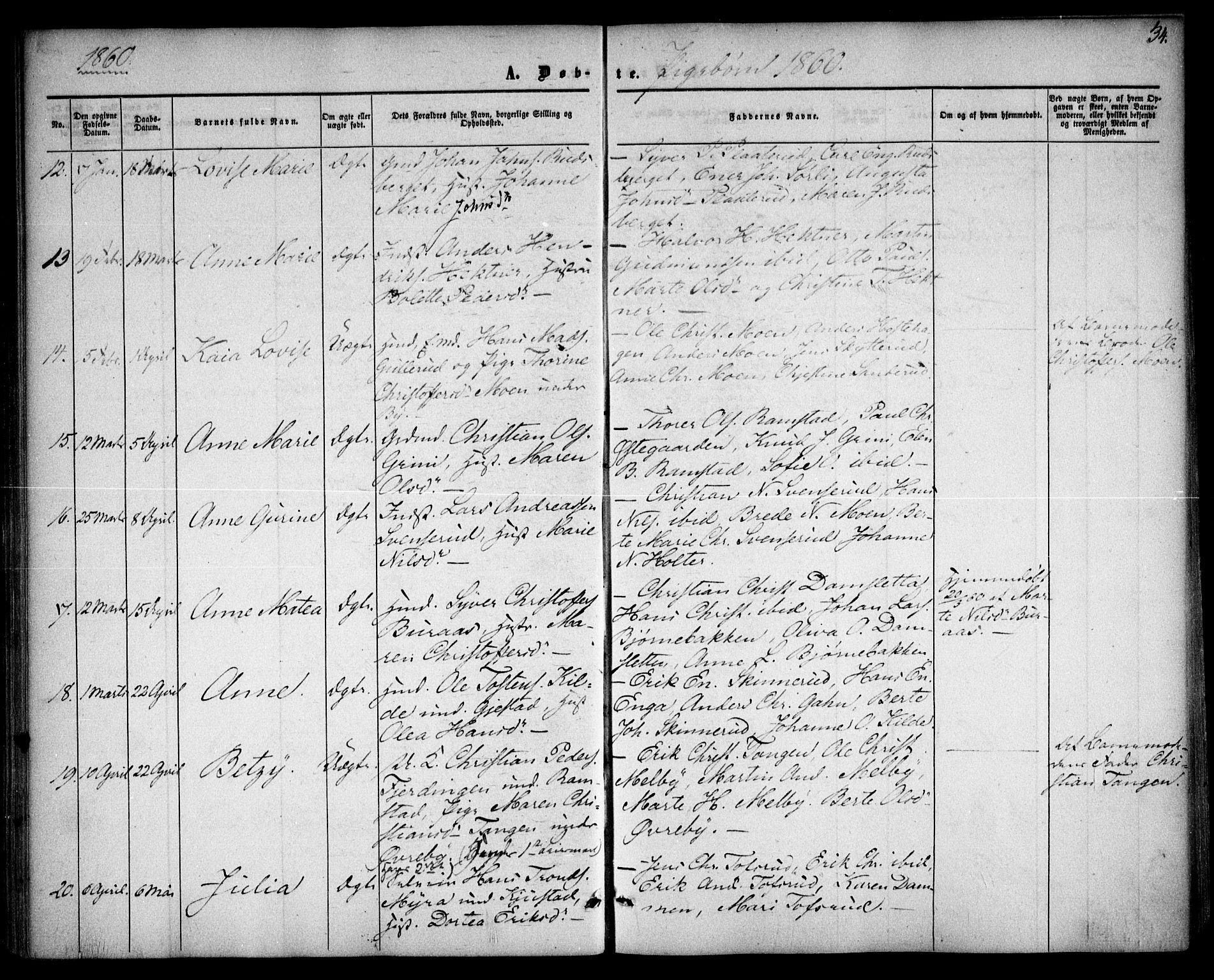 Fet prestekontor Kirkebøker, AV/SAO-A-10370a/F/Fa/L0011: Ministerialbok nr. I 11, 1857-1866, s. 34