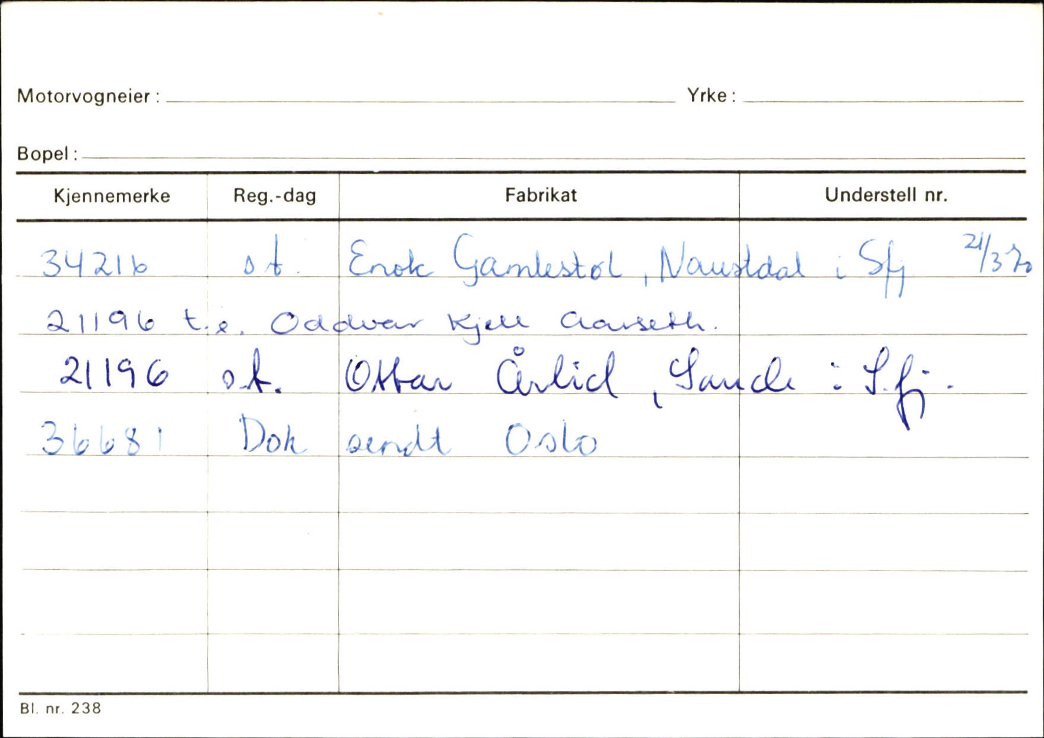 Statens vegvesen, Sogn og Fjordane vegkontor, SAB/A-5301/4/F/L0132: Eigarregister Askvoll A-Å. Balestrand A-Å, 1945-1975, s. 410