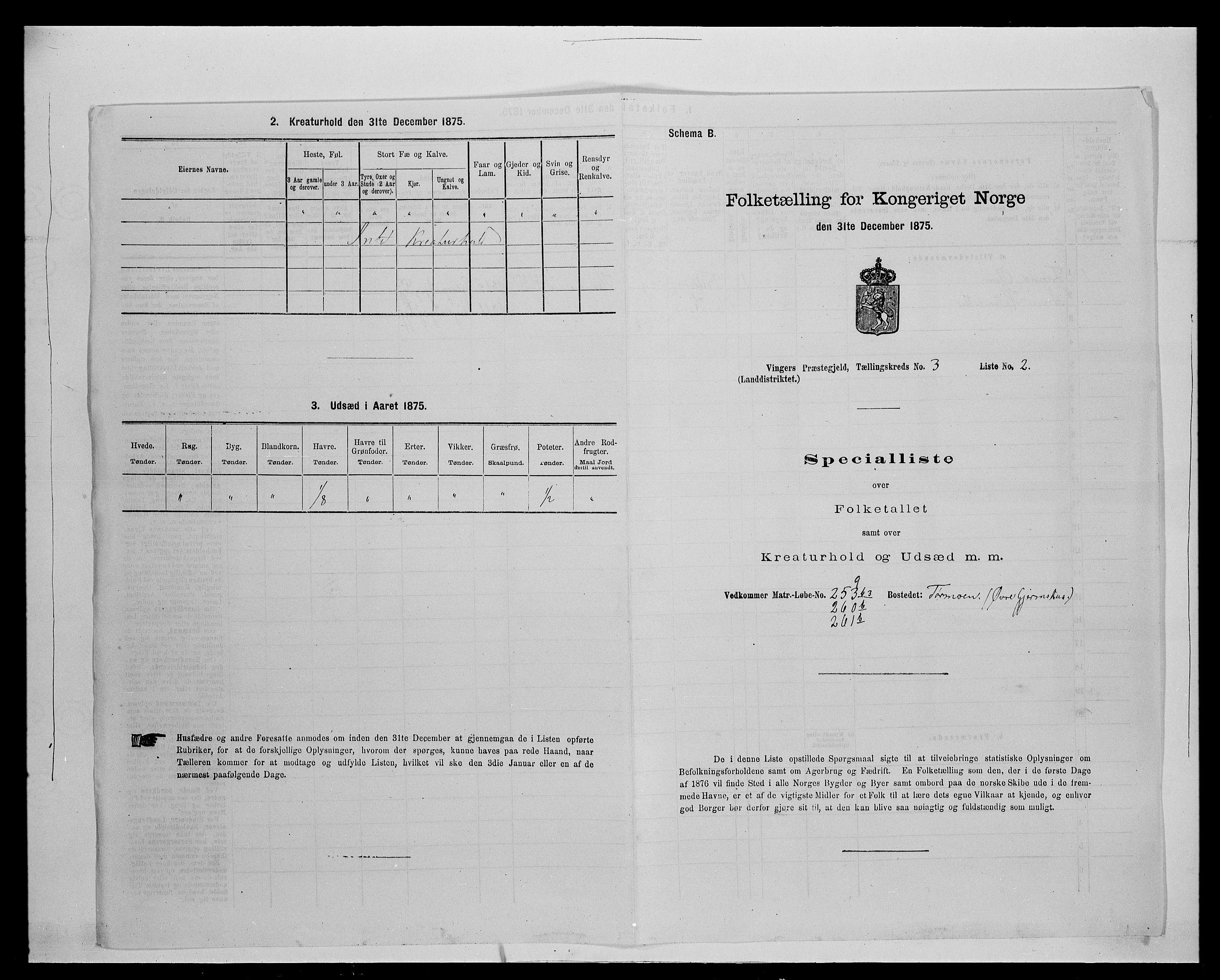 SAH, Folketelling 1875 for 0421L Vinger prestegjeld, Vinger sokn og Austmarka sokn, 1875, s. 393