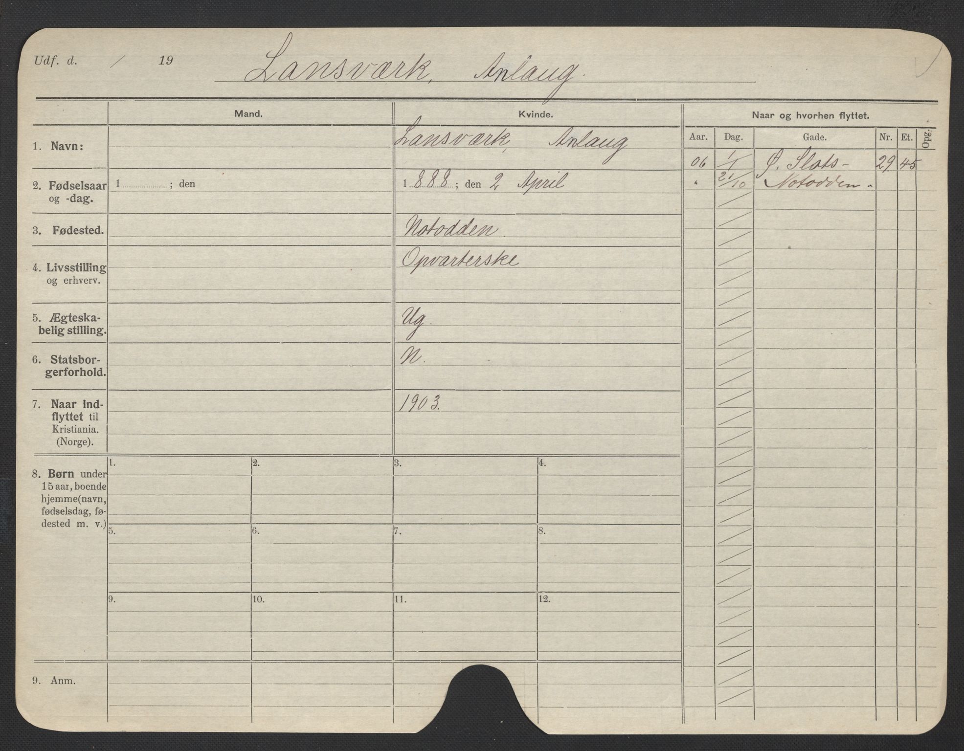 Oslo folkeregister, Registerkort, AV/SAO-A-11715/F/Fa/Fac/L0019: Kvinner, 1906-1914, s. 724a