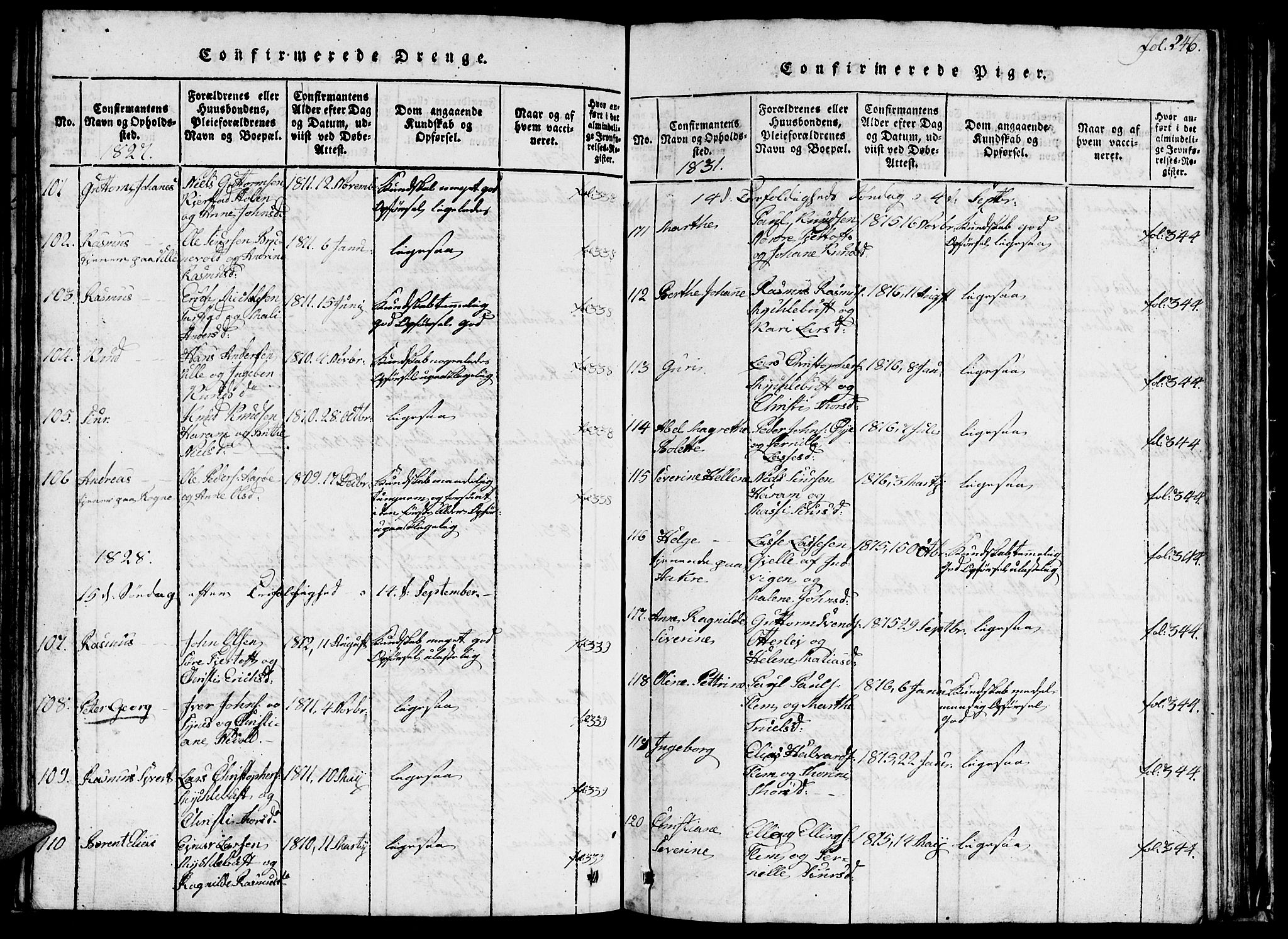 Ministerialprotokoller, klokkerbøker og fødselsregistre - Møre og Romsdal, SAT/A-1454/536/L0506: Klokkerbok nr. 536C01, 1818-1859, s. 246