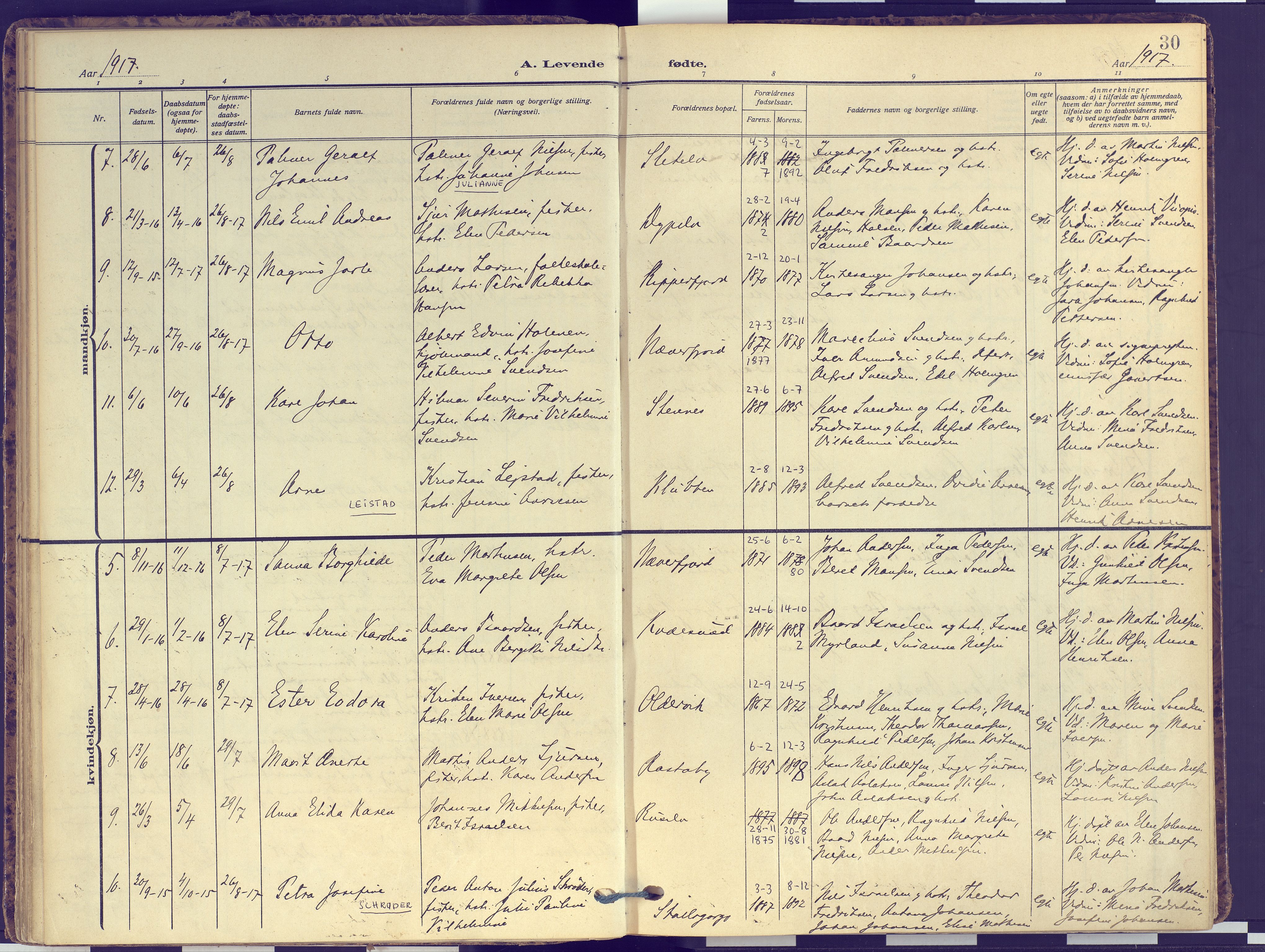 Hammerfest sokneprestkontor, AV/SATØ-S-1347/H/Ha/L0016.kirke: Ministerialbok nr. 16, 1908-1923, s. 30