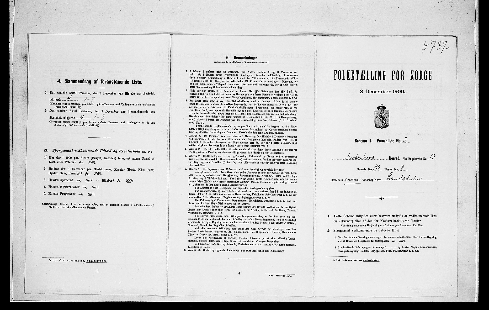 RA, Folketelling 1900 for 0613 Norderhov herred, 1900, s. 2720