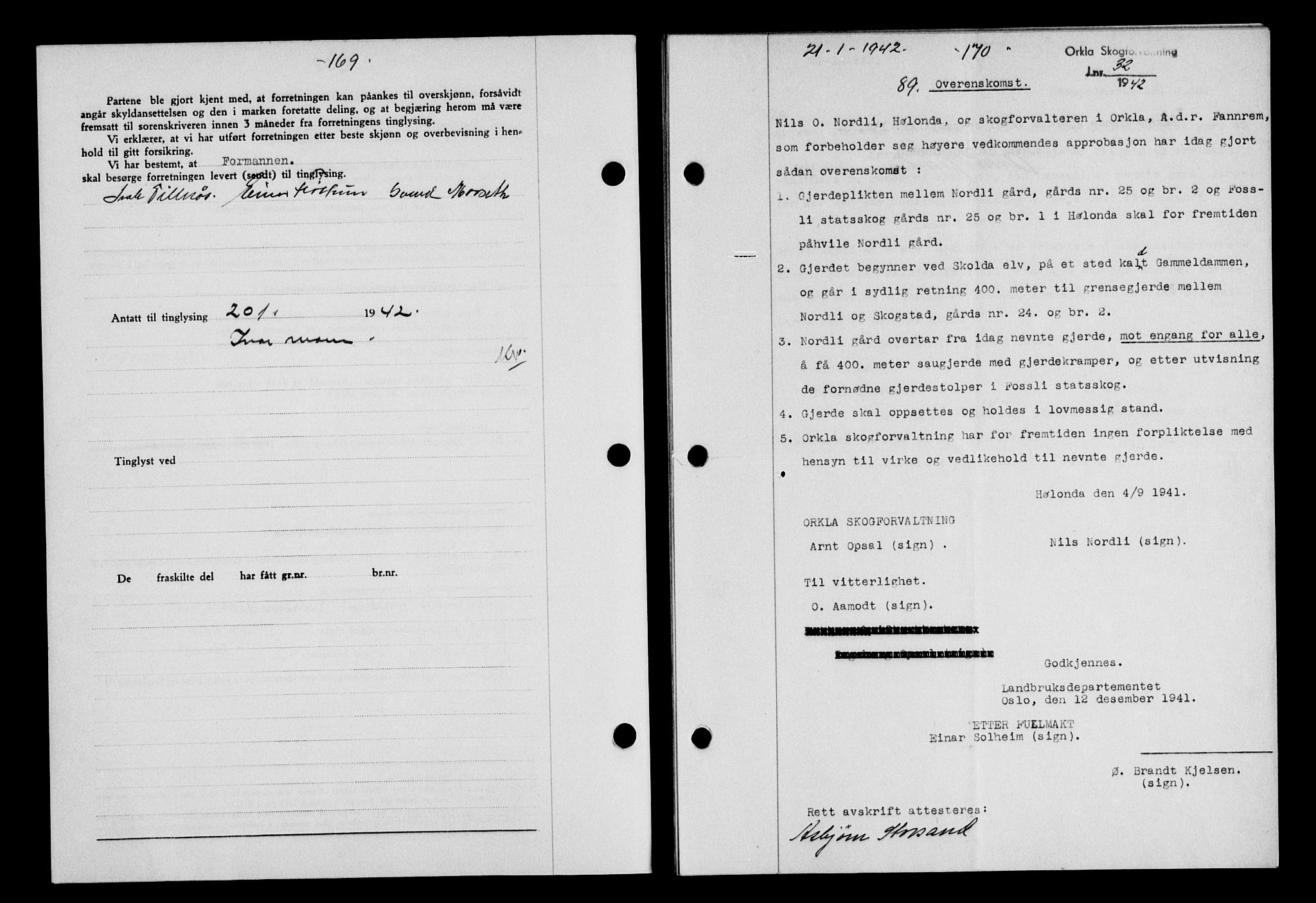 Gauldal sorenskriveri, SAT/A-0014/1/2/2C/L0054: Pantebok nr. 59, 1941-1942, Dagboknr: 89/1942