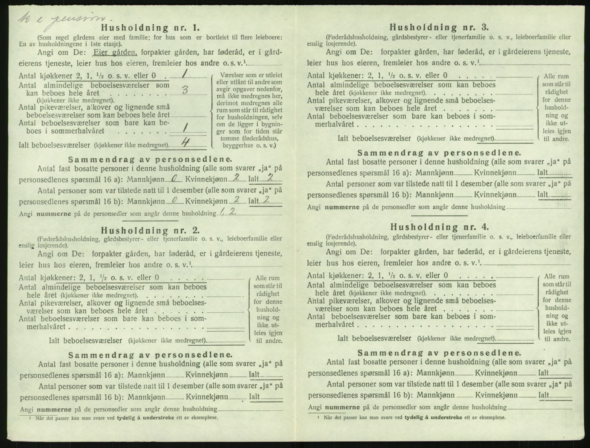 SAK, Folketelling 1920 for 0923 Fjære herred, 1920, s. 1890