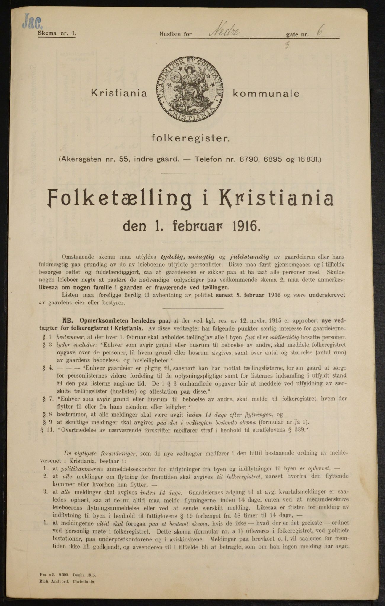 OBA, Kommunal folketelling 1.2.1916 for Kristiania, 1916, s. 70881