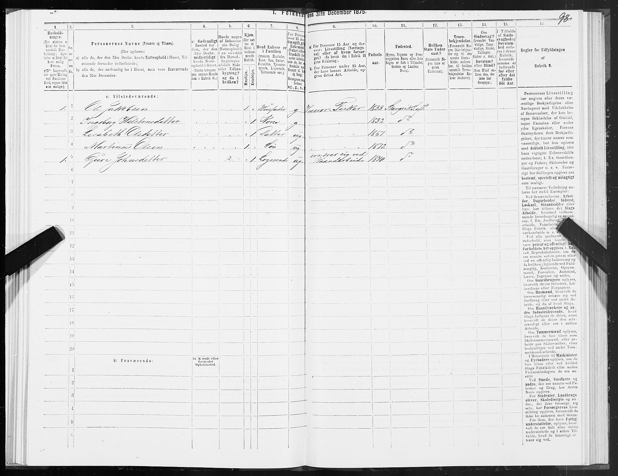 SAT, Folketelling 1875 for 1564P Stangvik prestegjeld, 1875, s. 2098