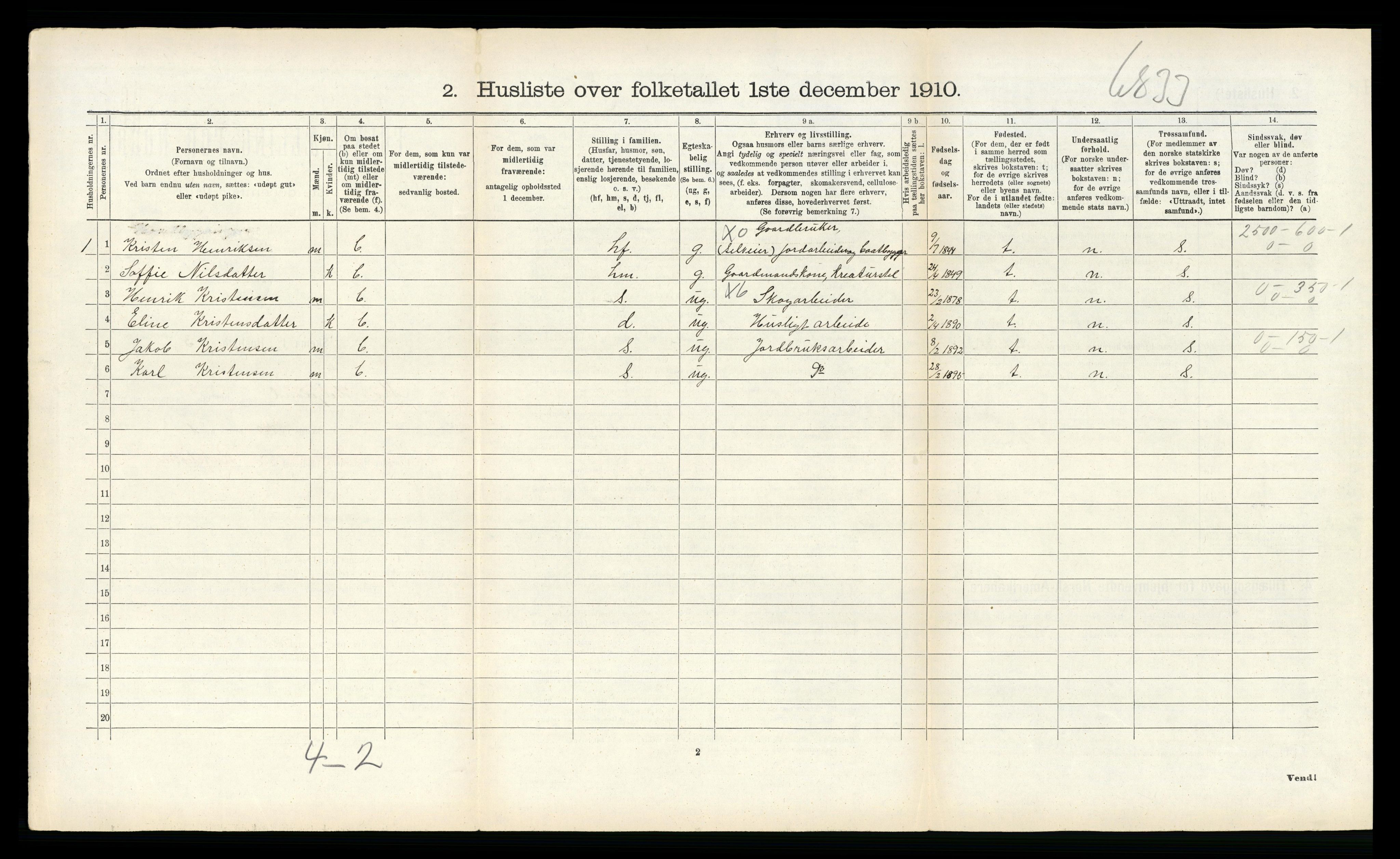 RA, Folketelling 1910 for 1833 Mo herred, 1910, s. 1212