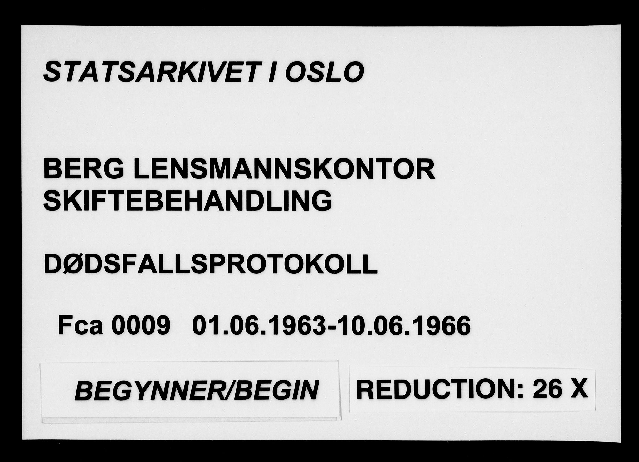 Berg lensmannskontor, SAO/A-10263/H/Ha/Haa/L0009: Dødsfallsprotokoll, 1963-1966