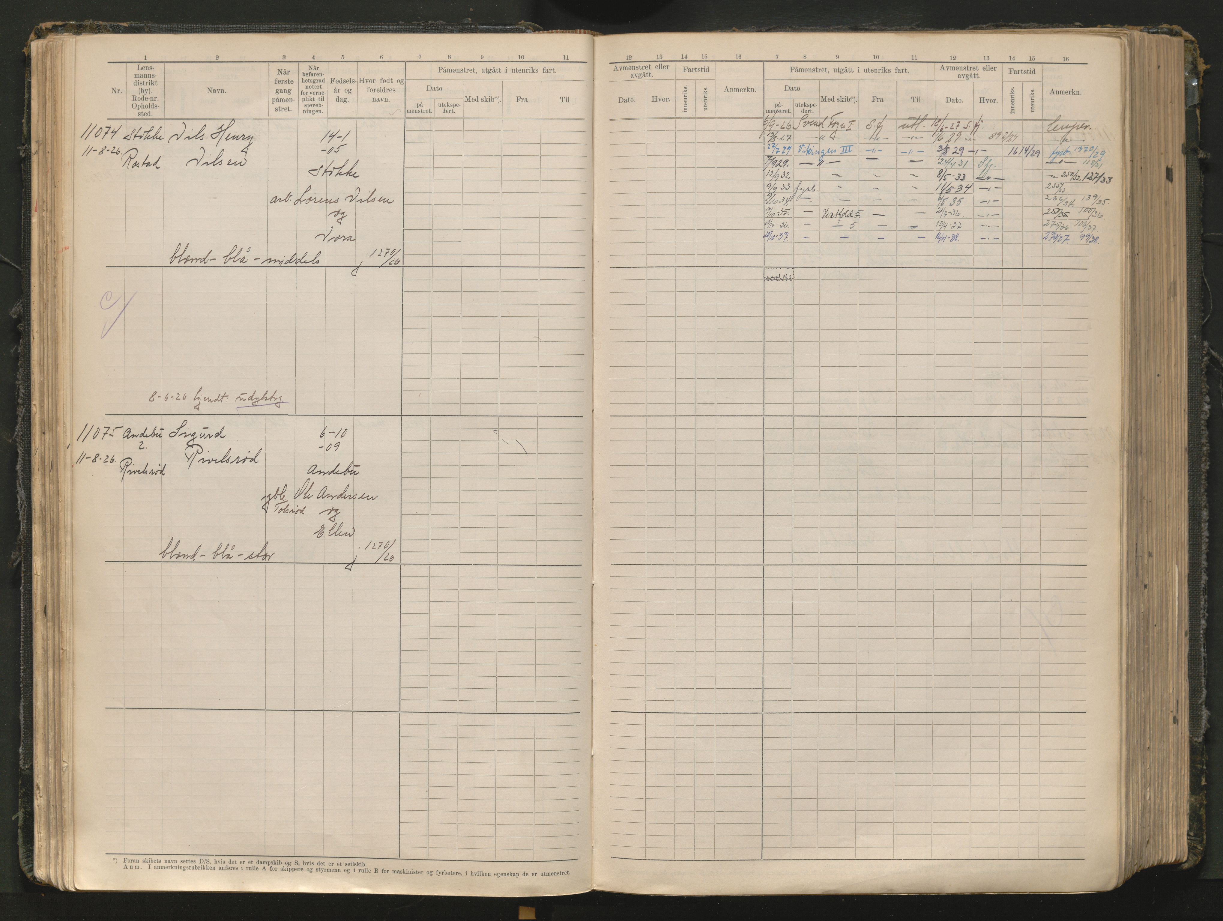 Tønsberg innrulleringskontor, AV/SAKO-A-786/F/Fc/Fcb/L0012: Hovedrulle Patent nr. 10828-12216, 1925-1948