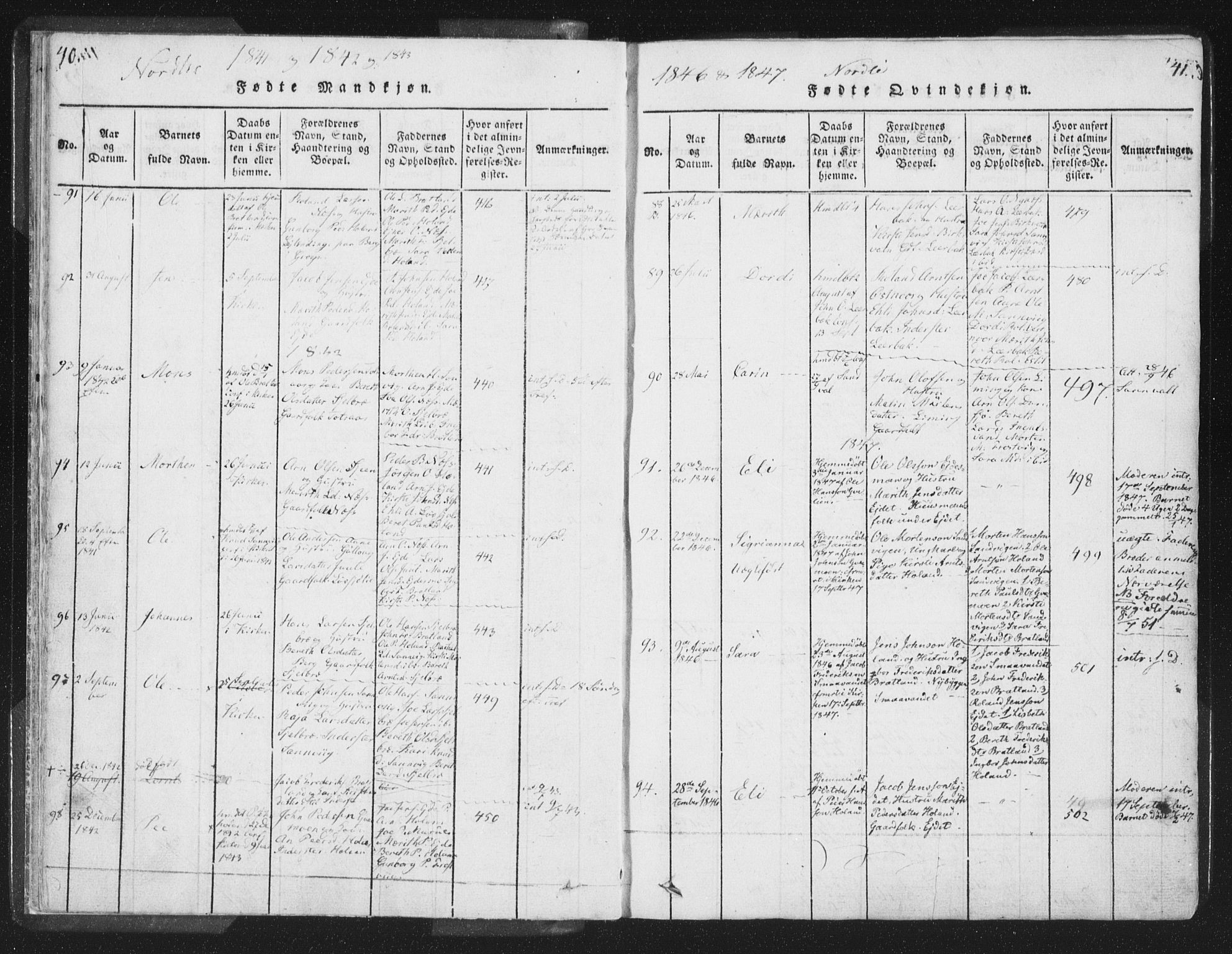 Ministerialprotokoller, klokkerbøker og fødselsregistre - Nord-Trøndelag, AV/SAT-A-1458/755/L0491: Ministerialbok nr. 755A01 /1, 1817-1864, s. 40-41