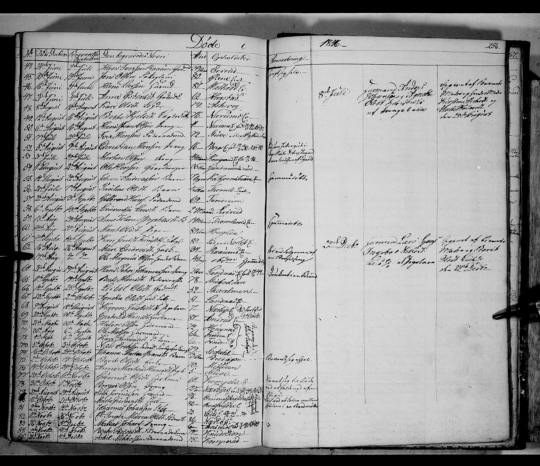 Land prestekontor, AV/SAH-PREST-120/H/Ha/Hab/L0002: Klokkerbok nr. 2, 1833-1849, s. 256