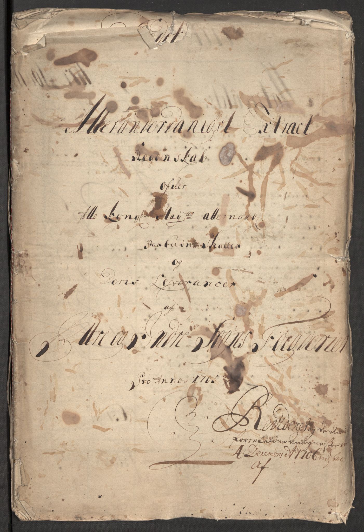 Rentekammeret inntil 1814, Reviderte regnskaper, Fogderegnskap, RA/EA-4092/R52/L3314: Fogderegnskap Sogn, 1705-1707, s. 4