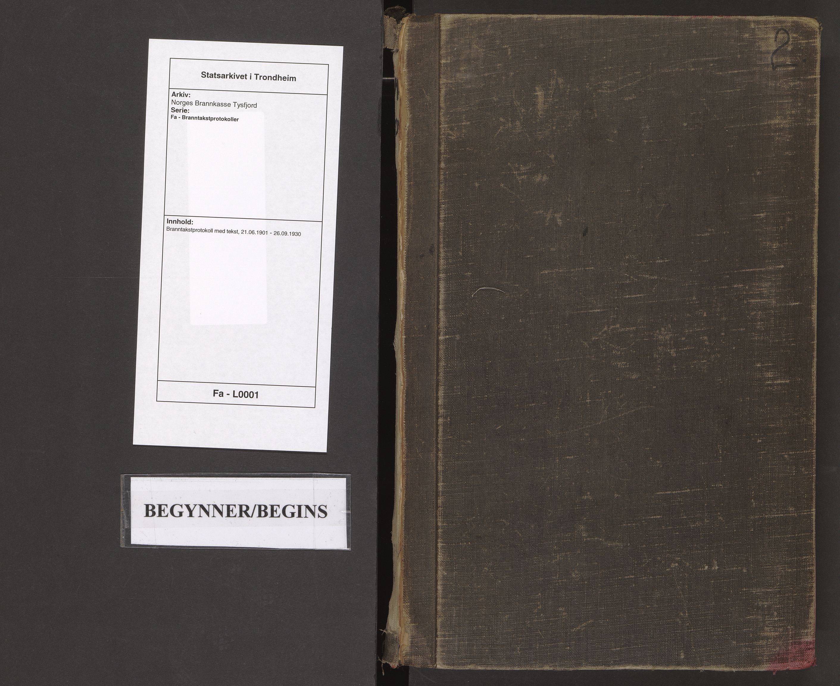 Norges Brannkasse Tysfjord, SAT/A-5581/Fa/L0001: Branntakstprotokoll med tekst, 1901-1930