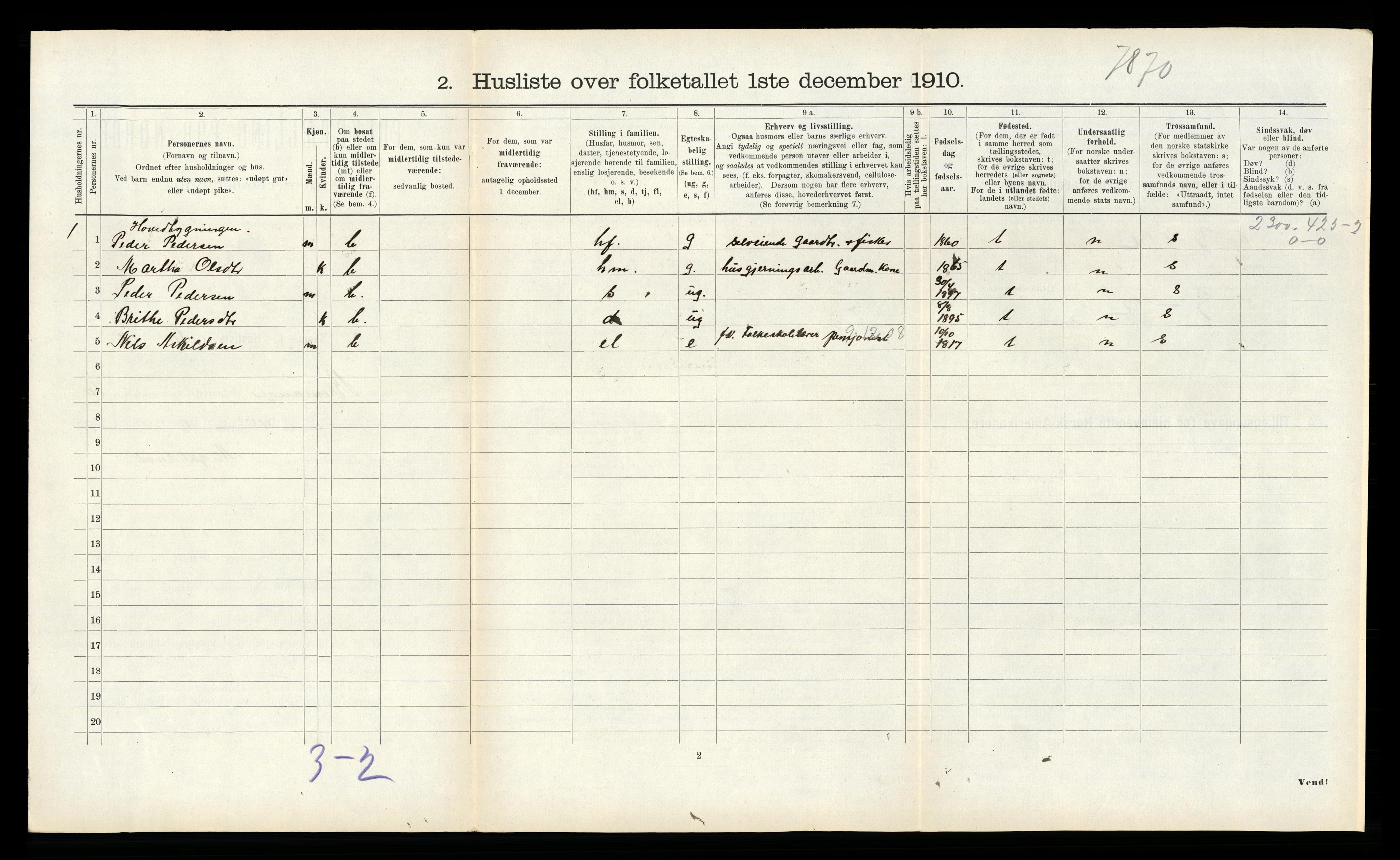 RA, Folketelling 1910 for 1438 Bremanger herred, 1910, s. 702