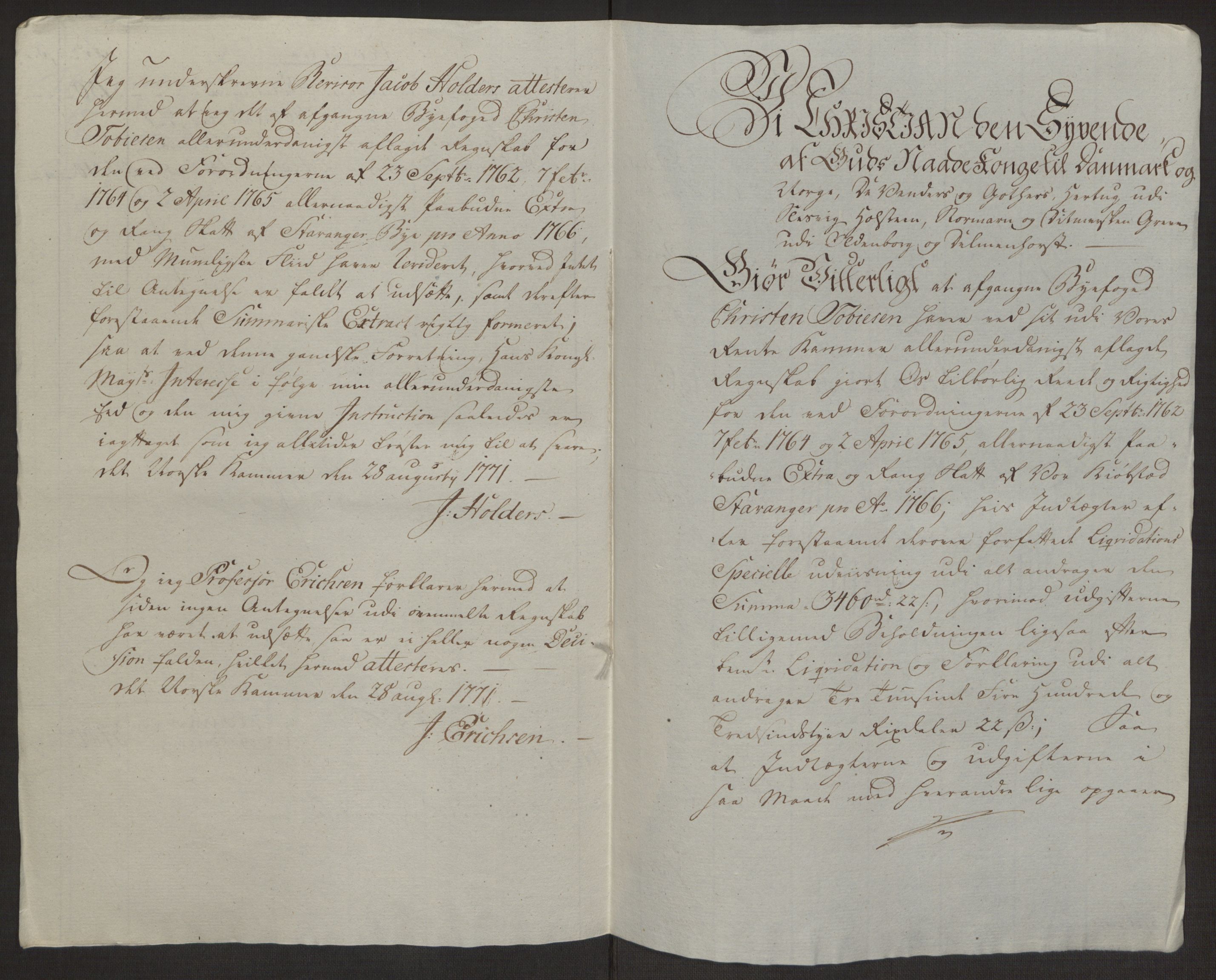 Rentekammeret inntil 1814, Reviderte regnskaper, Byregnskaper, AV/RA-EA-4066/R/Ro/L0305/0001: [O6] Kontribusjonsregnskap / Ekstraskatt, 1762-1768, s. 149