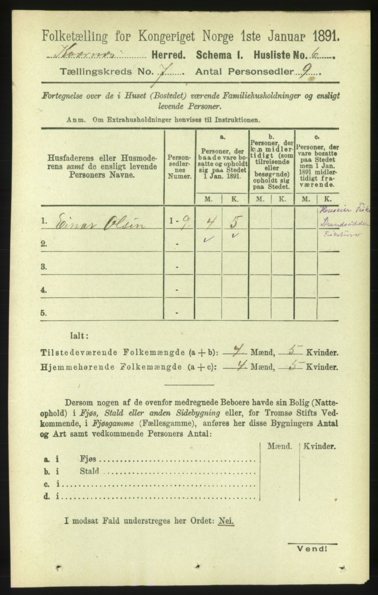 RA, Folketelling 1891 for 1553 Kvernes herred, 1891, s. 3217