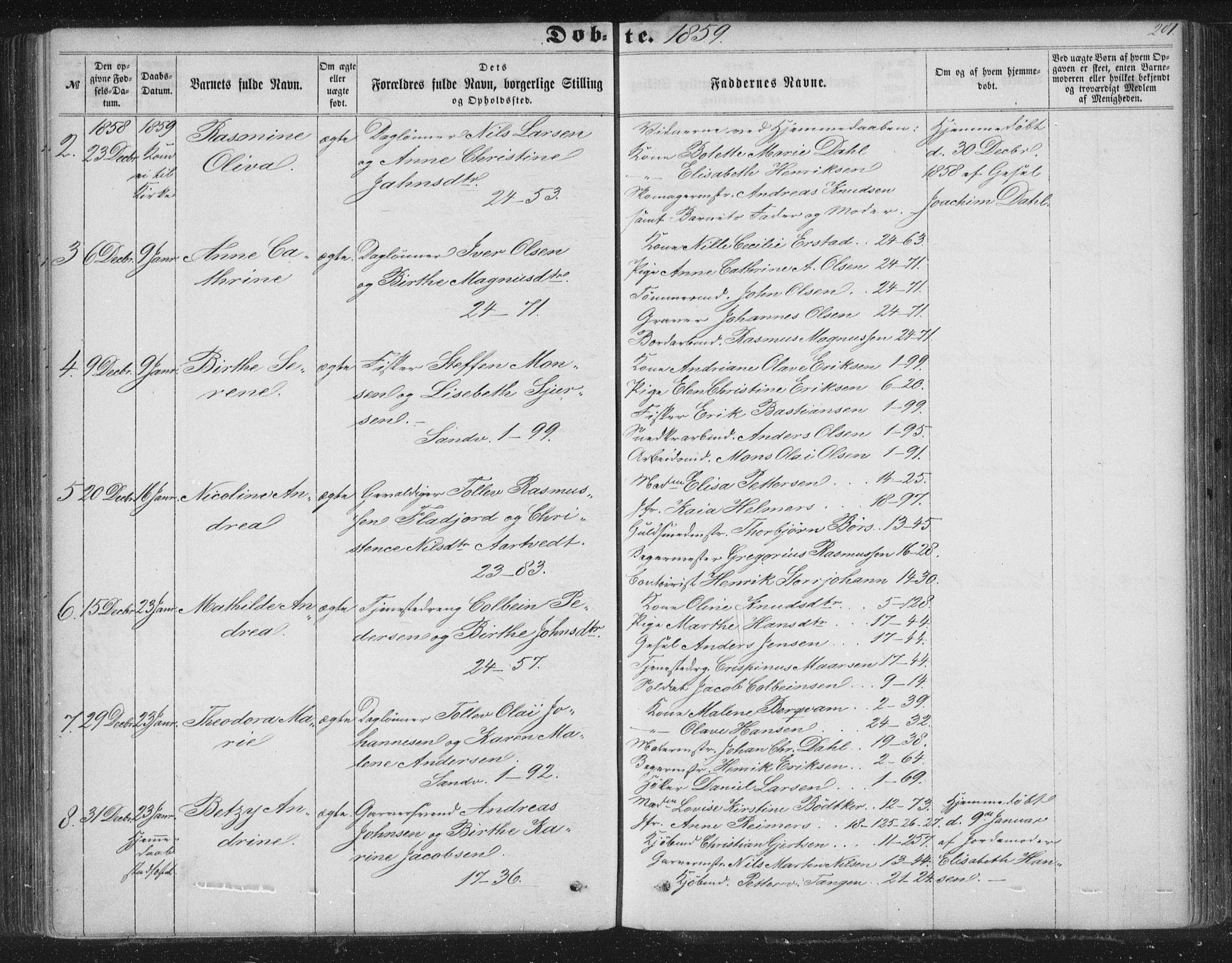 Korskirken sokneprestembete, AV/SAB-A-76101/H/Haa/L0018: Ministerialbok nr. B 4, 1857-1866, s. 201