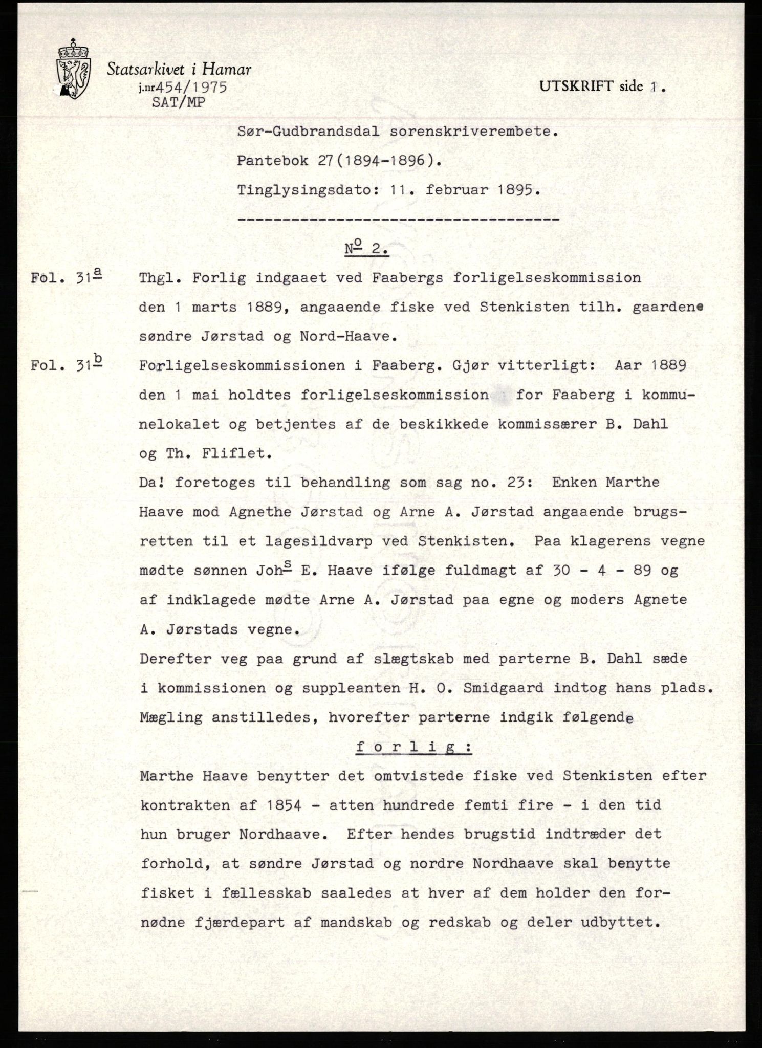 Avskriftssamlingen ved Statsarkivet i Hamar, SAH/AVSKRIFT-001/H/Hc/Hca/Hcaa/L0021: Pantebok for Sør-Gudbrandsdal, 1894-1896