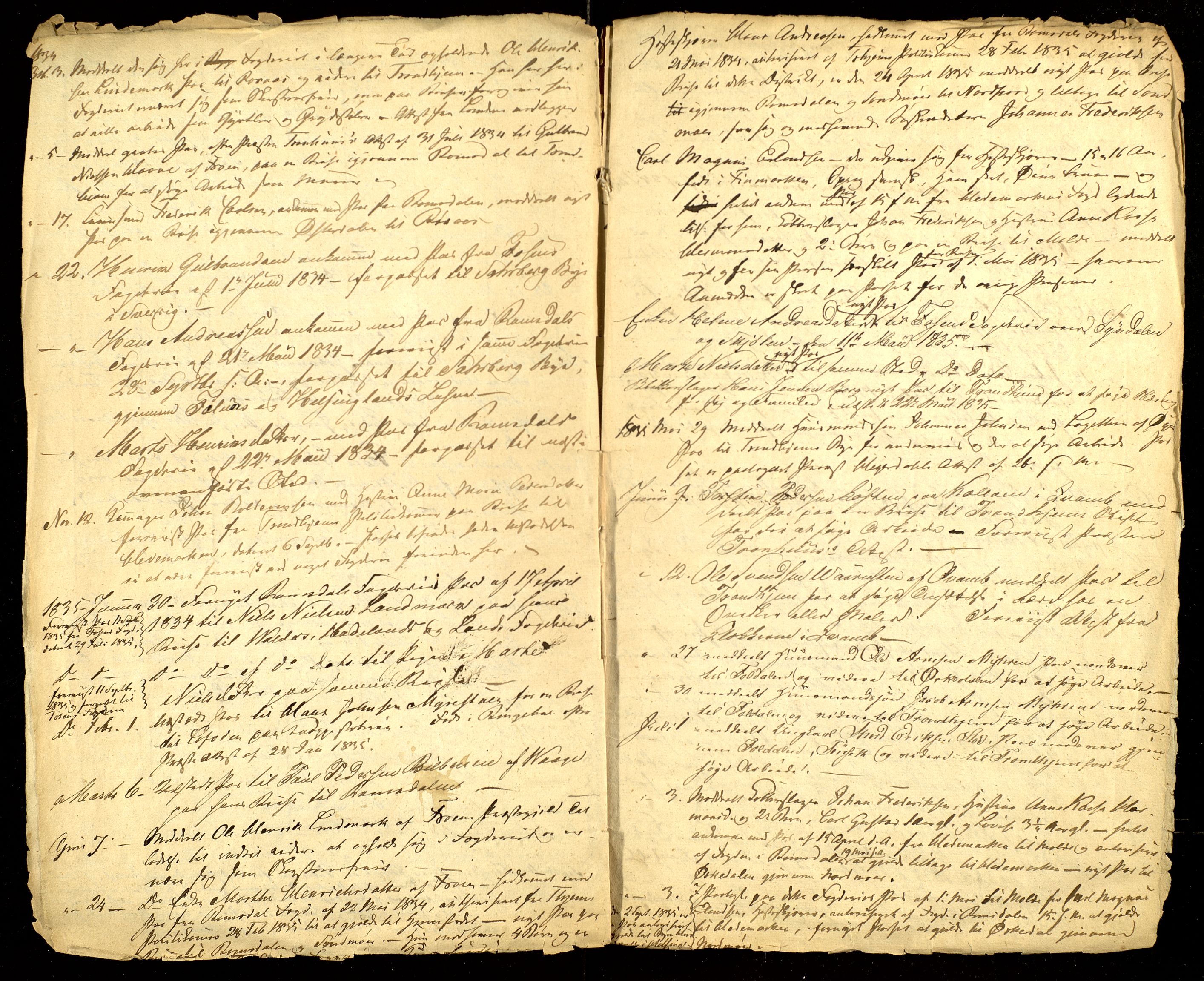 Gudbrandsdalen fogderi, AV/SAH-FOGDO-002/L/La/L0001: Passjournal, 1833-1837