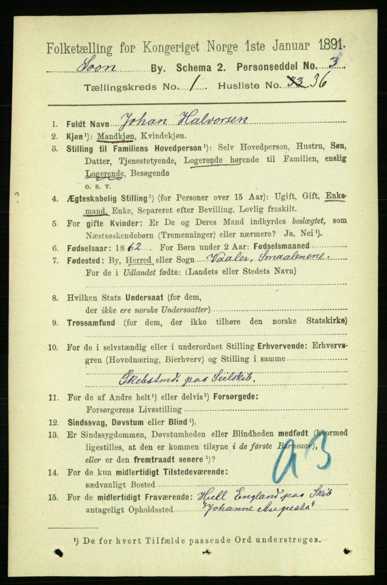 RA, Folketelling 1891 for 0201 Son ladested, 1891, s. 344