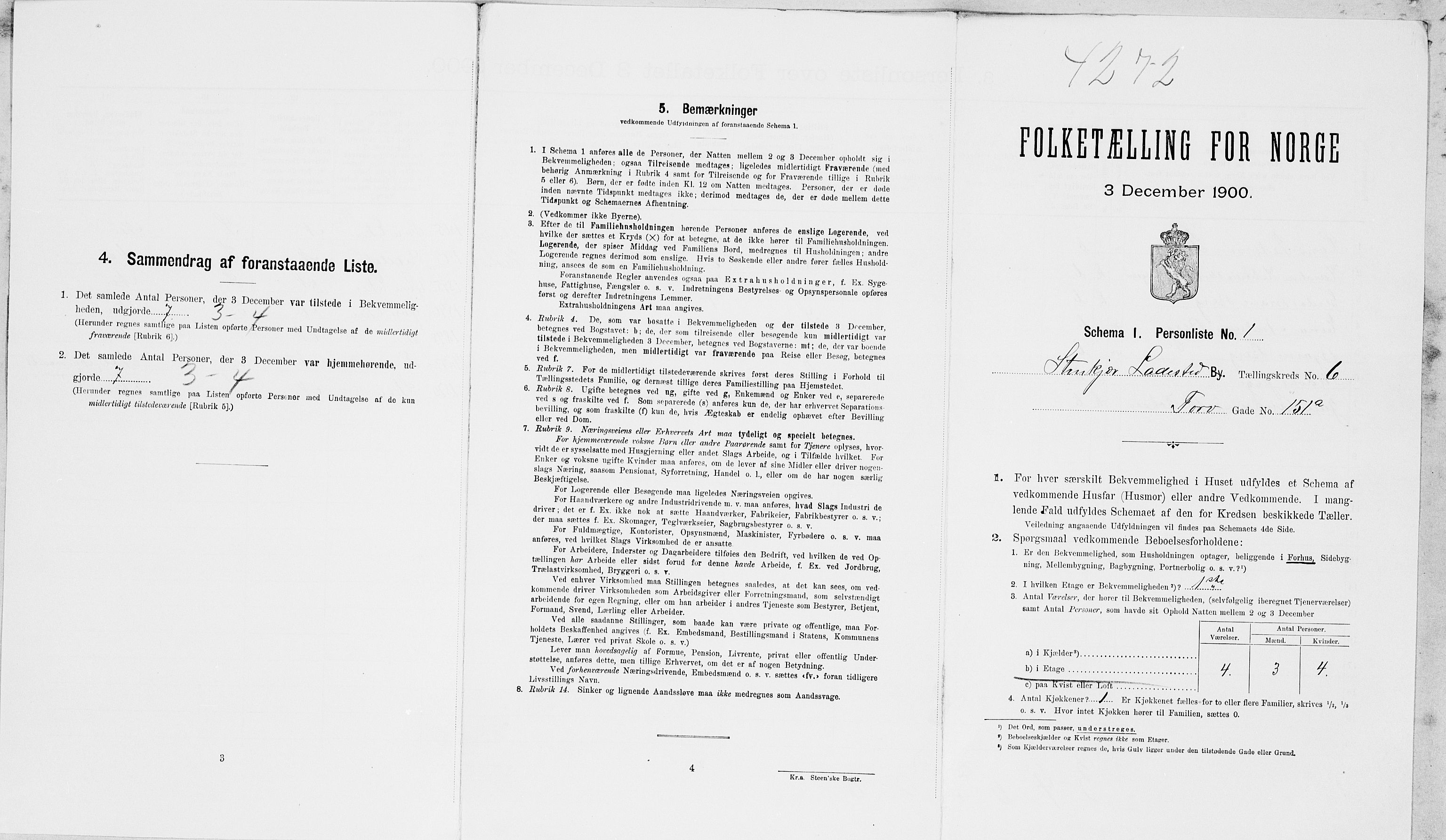 SAT, Folketelling 1900 for 1702 Steinkjer ladested, 1900, s. 679