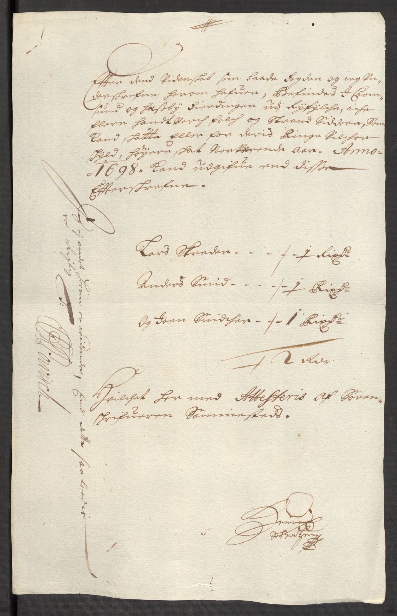 Rentekammeret inntil 1814, Reviderte regnskaper, Fogderegnskap, RA/EA-4092/R47/L2858: Fogderegnskap Ryfylke, 1697-1700, s. 215