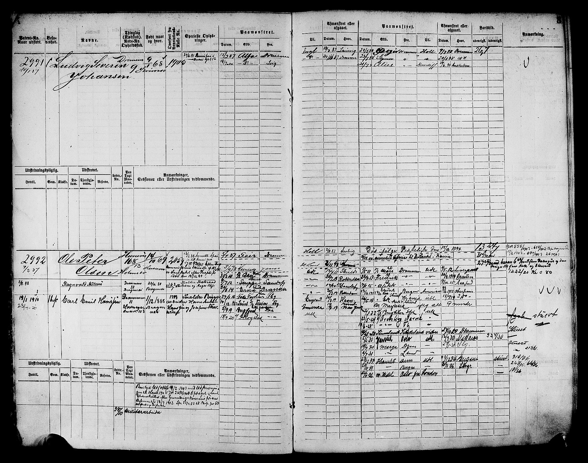 Drammen innrulleringsdistrikt, AV/SAKO-A-781/F/Fc/L0004: Hovedrulle, 1885, s. 10