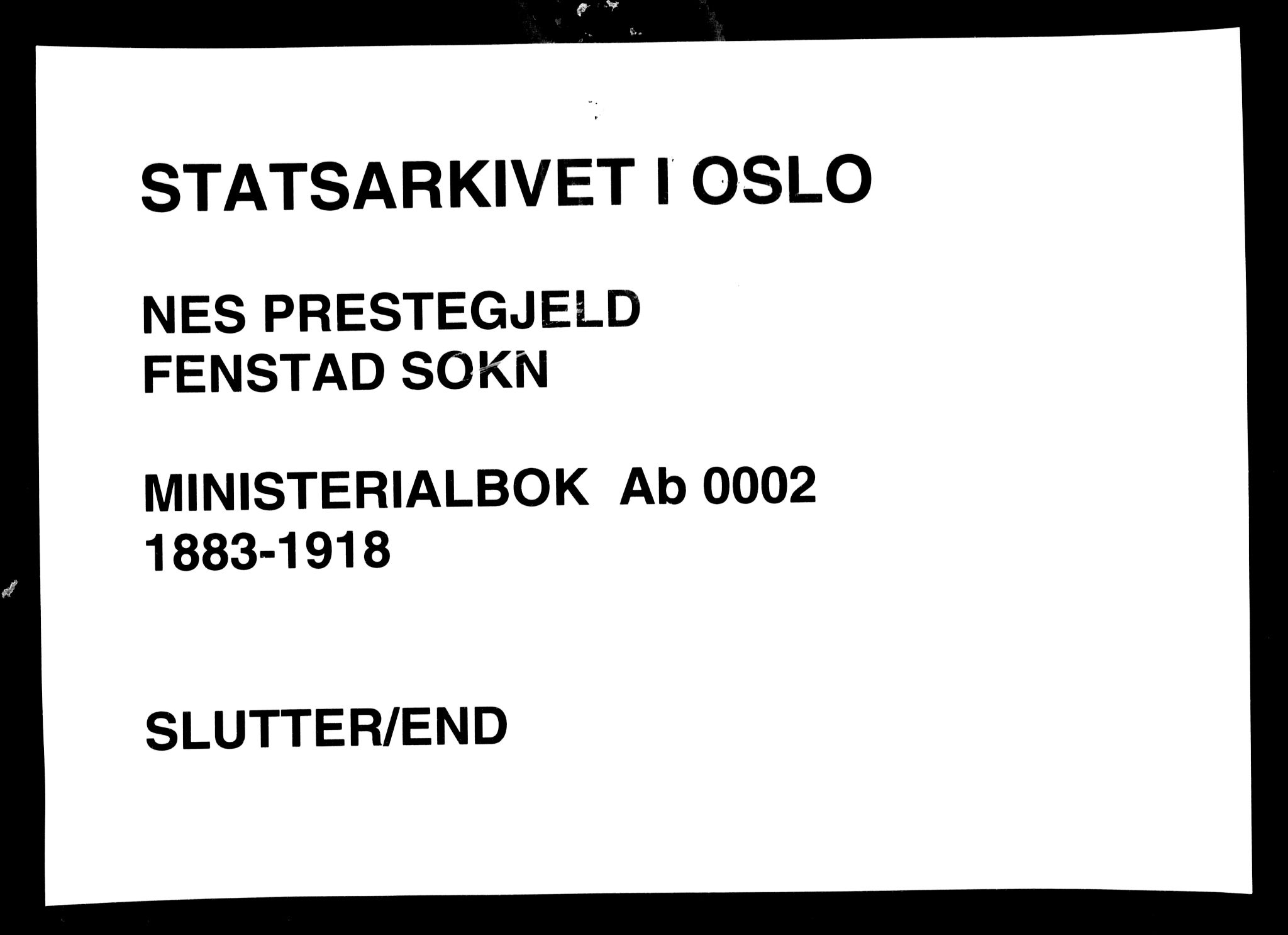 Nes prestekontor Kirkebøker, SAO/A-10410/F/Fb/L0002: Ministerialbok nr. II 2, 1883-1918