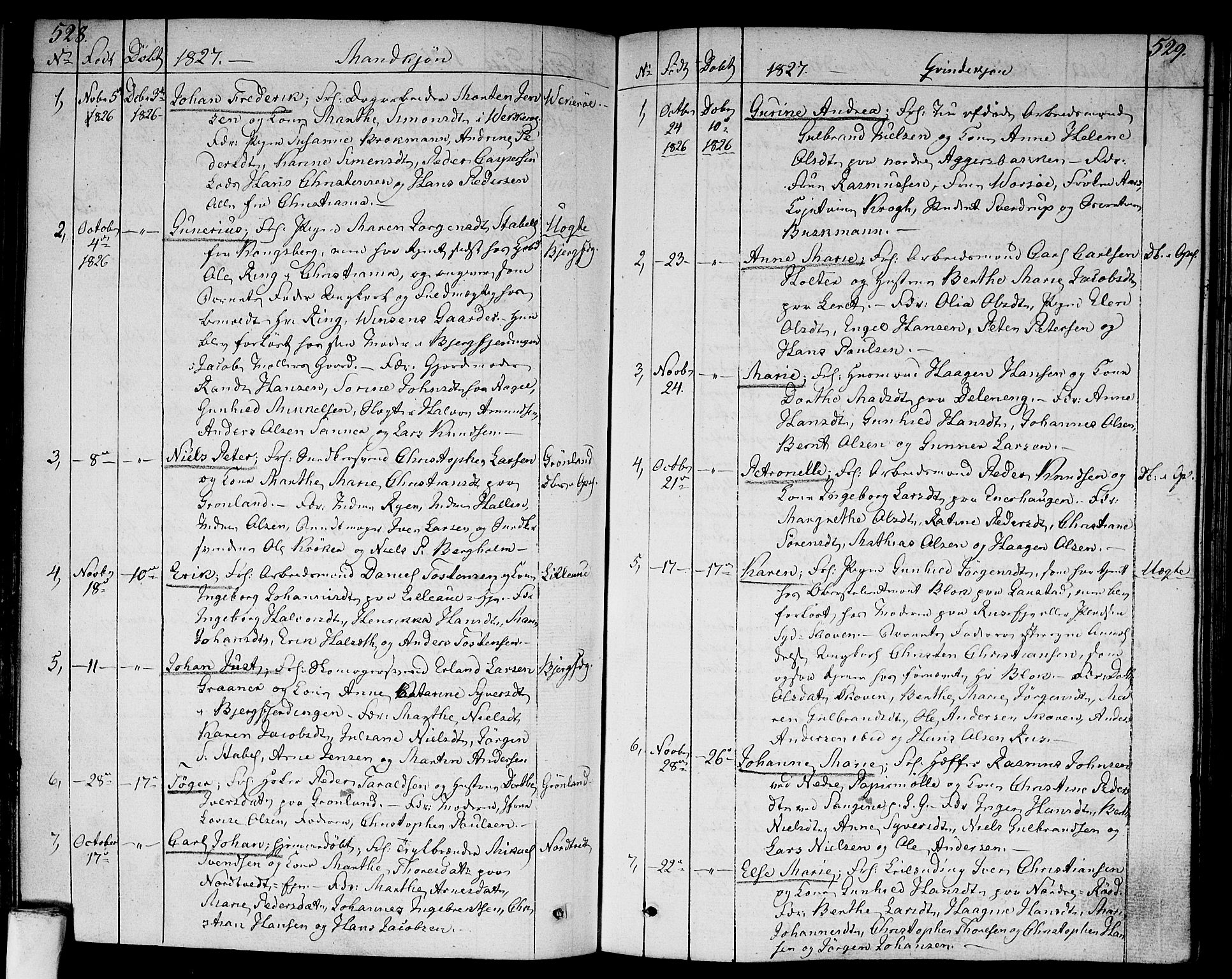 Aker prestekontor kirkebøker, AV/SAO-A-10861/F/L0012: Ministerialbok nr. 12, 1819-1828, s. 528-529