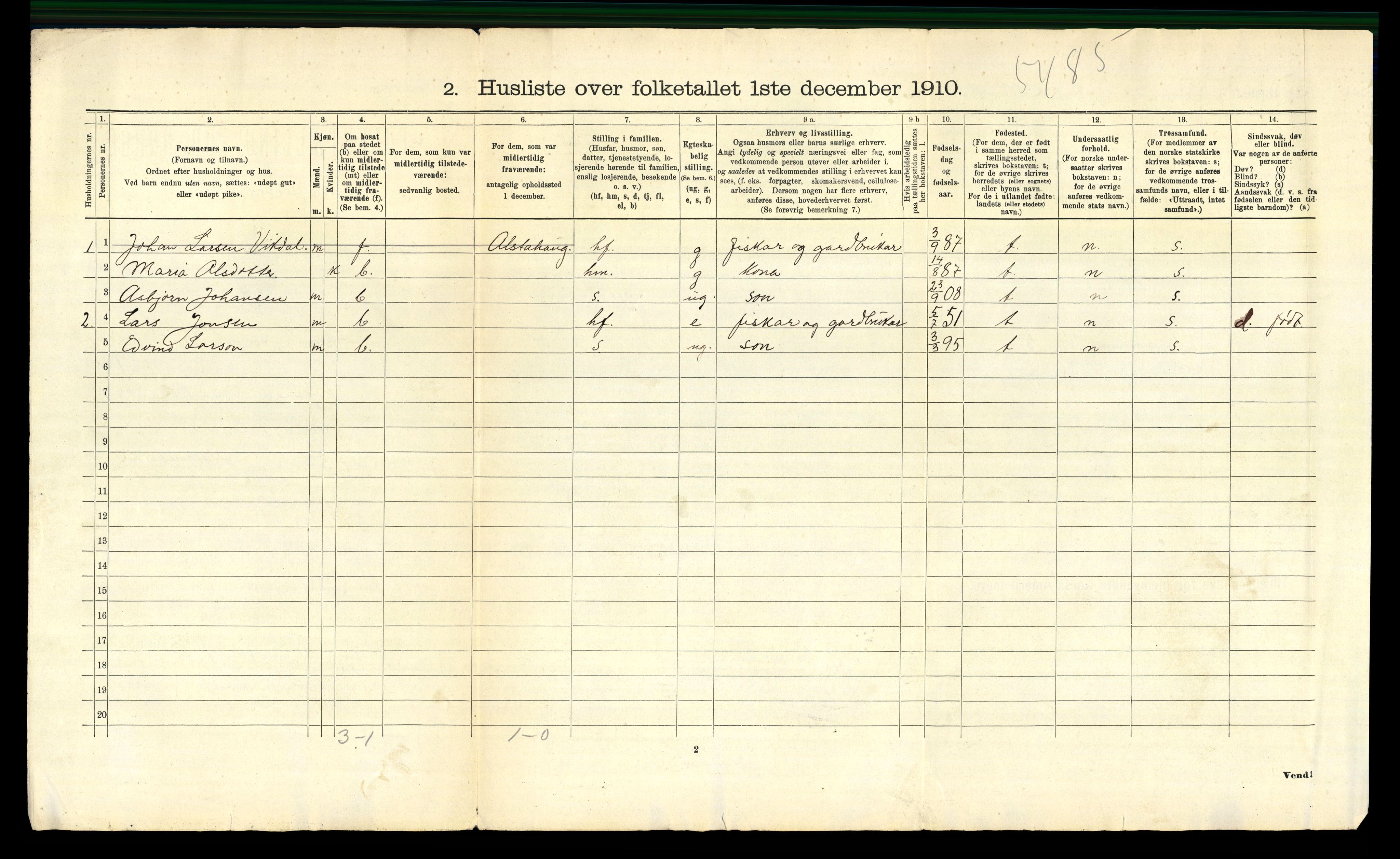 RA, Folketelling 1910 for 1824 Vefsn herred, 1910, s. 53