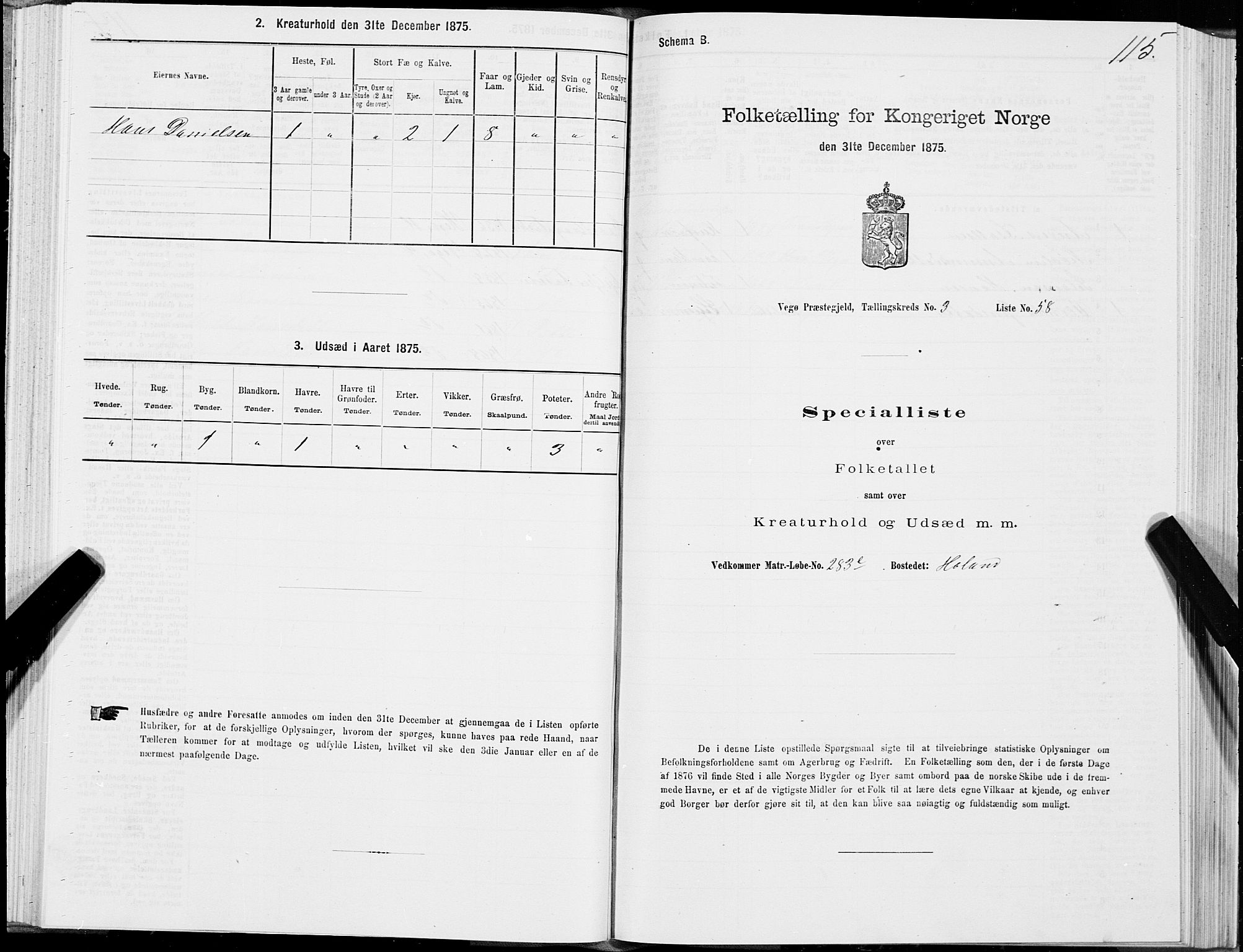 SAT, Folketelling 1875 for 1815P Vega prestegjeld, 1875, s. 2115