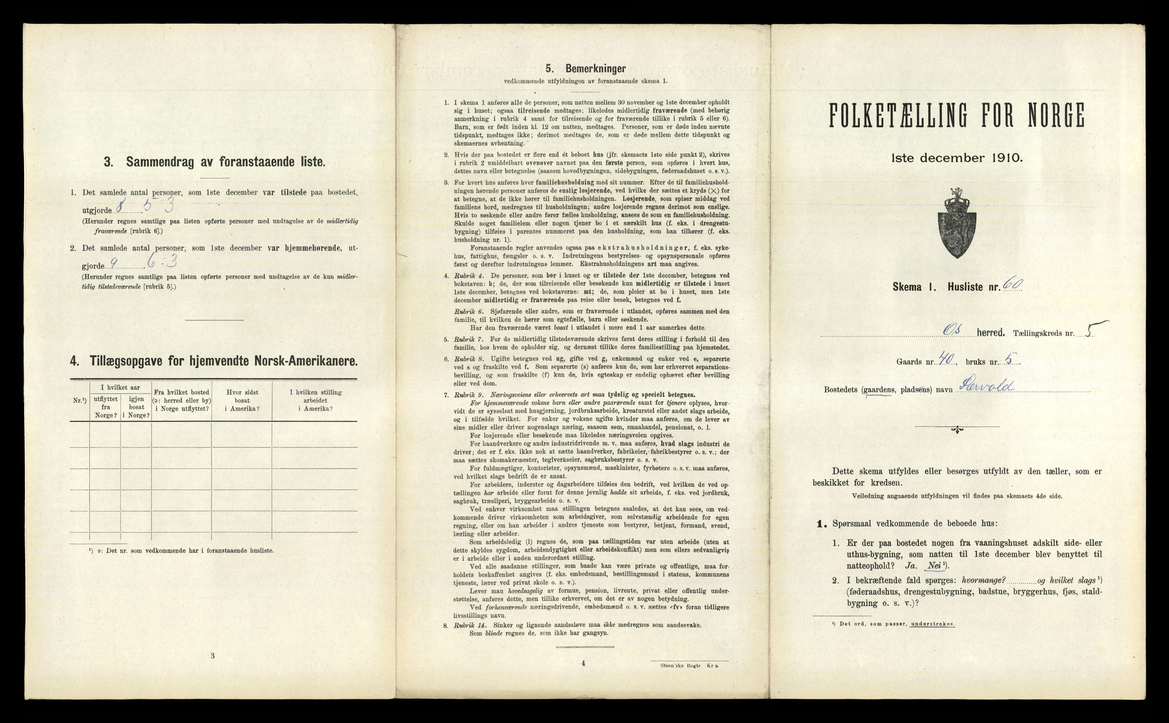 RA, Folketelling 1910 for 1243 Os herred, 1910, s. 458